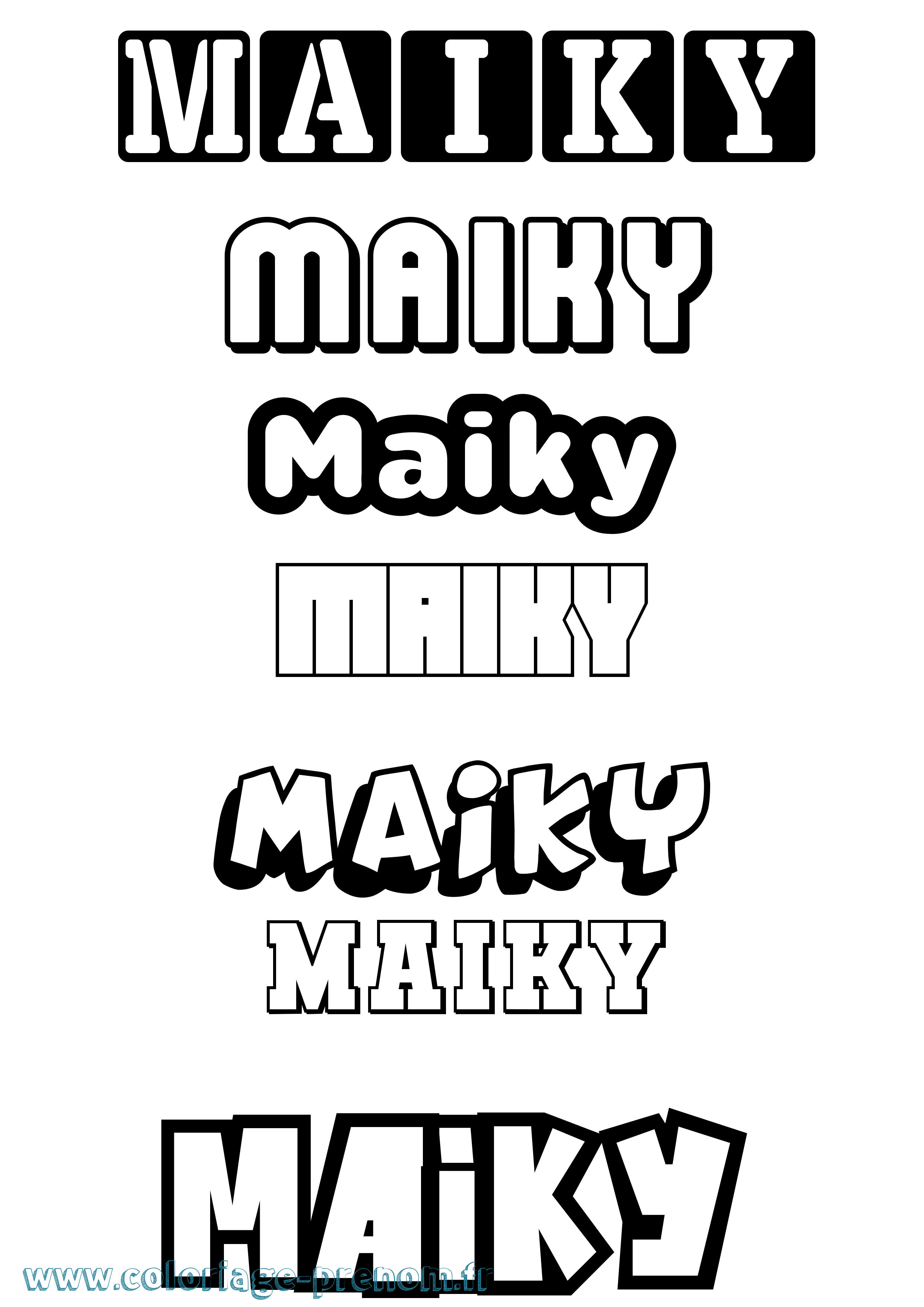 Coloriage Maiky Simple Coloriage prénom Maiky Simple