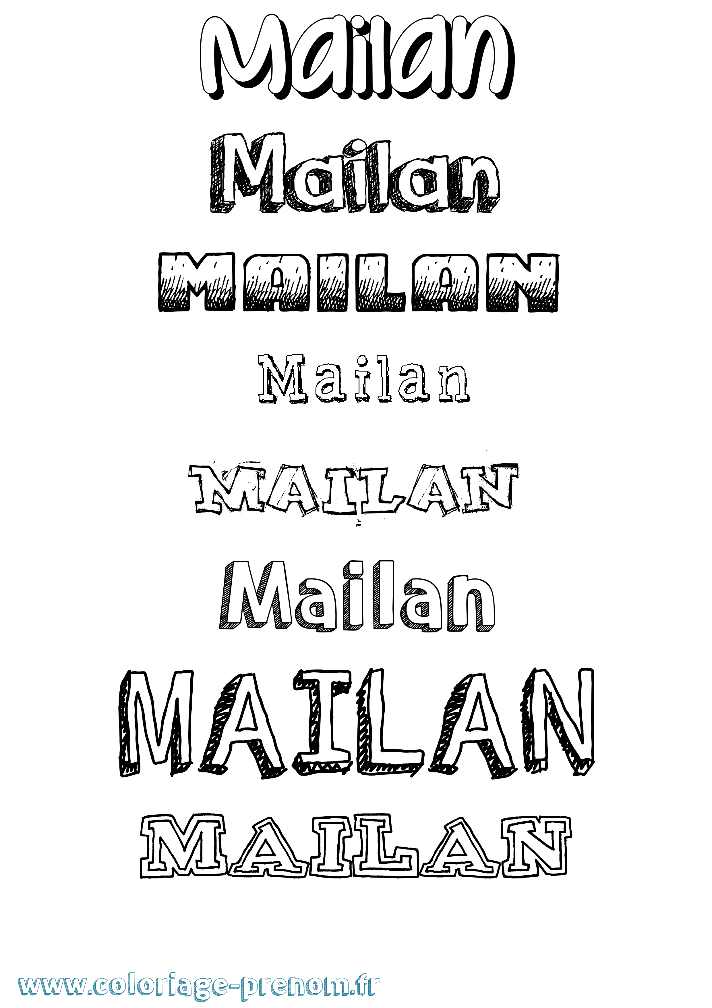 Coloriage Mailan Dessiné Coloriage prénom Mailan Dessiné