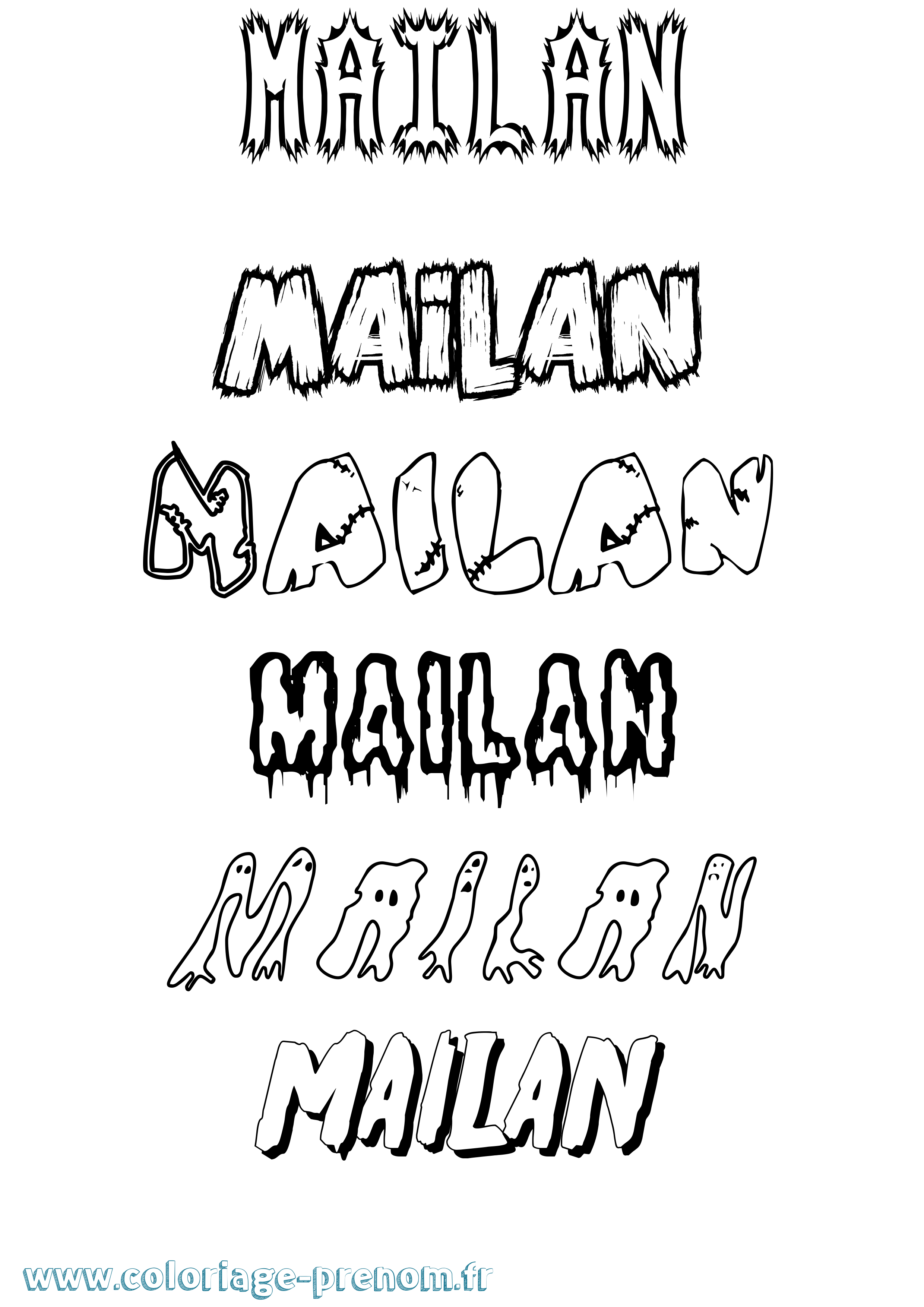 Coloriage Mailan Frisson Coloriage prénom Mailan Frisson