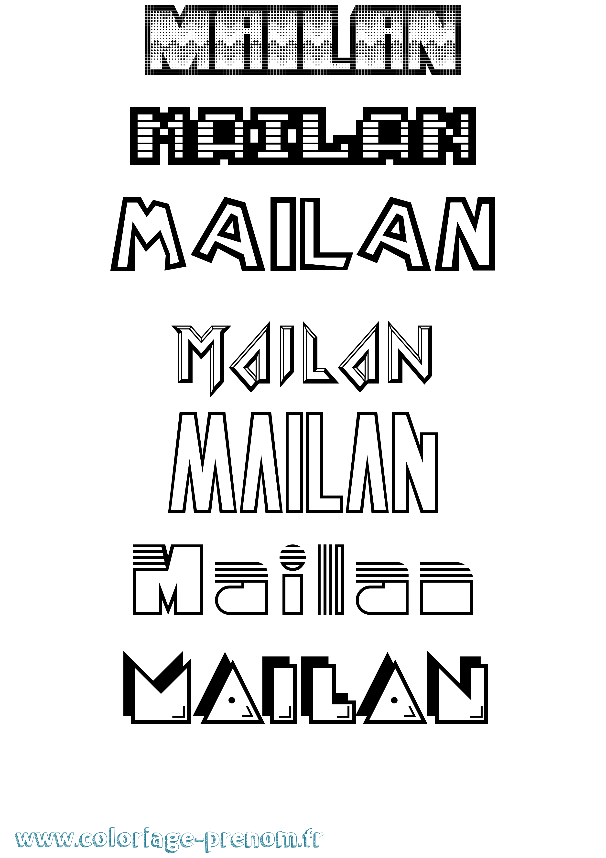 Coloriage Mailan Jeux Vidéos Coloriage prénom Mailan Jeux Vidéos