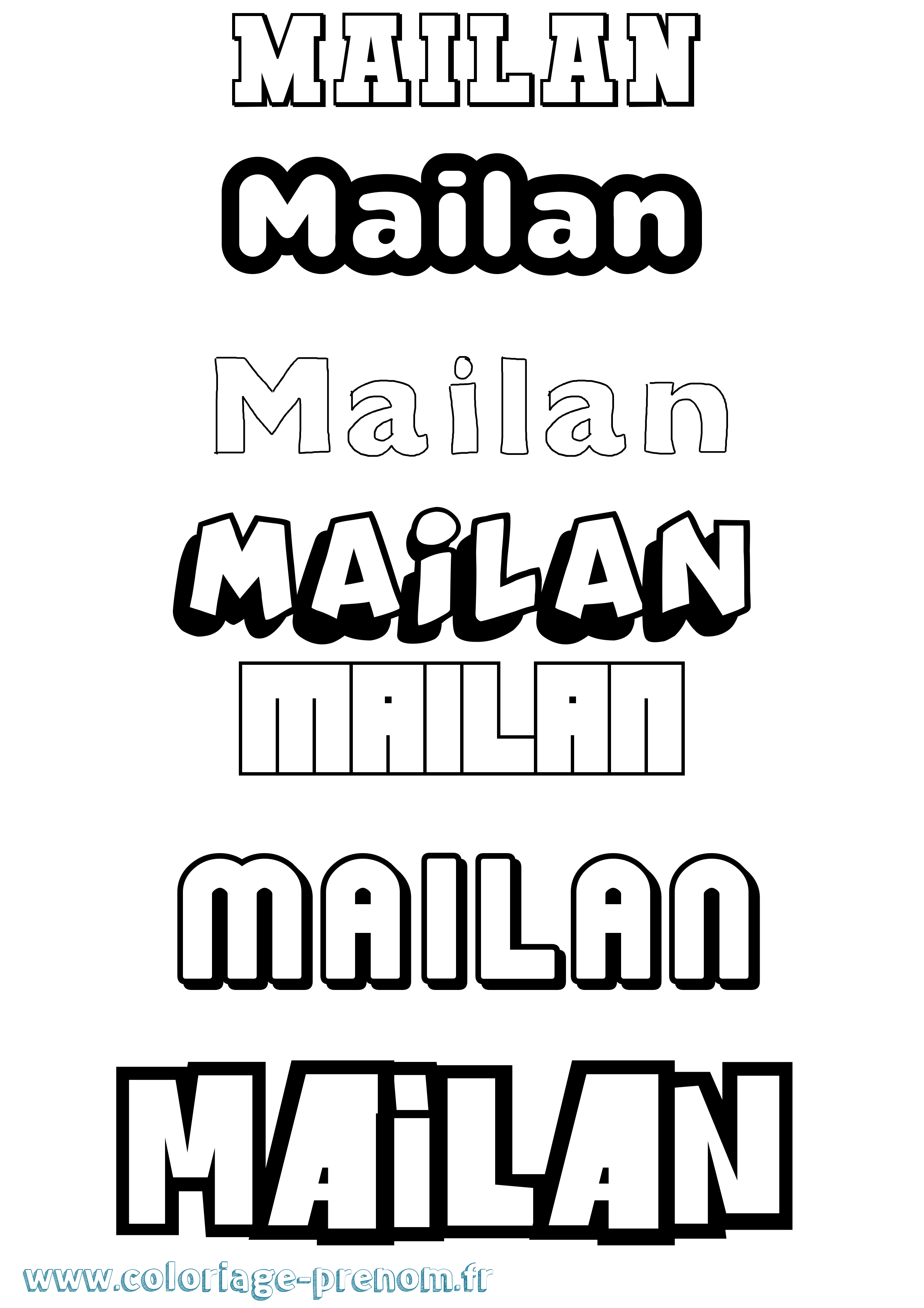 Coloriage Mailan Simple Coloriage prénom Mailan Simple