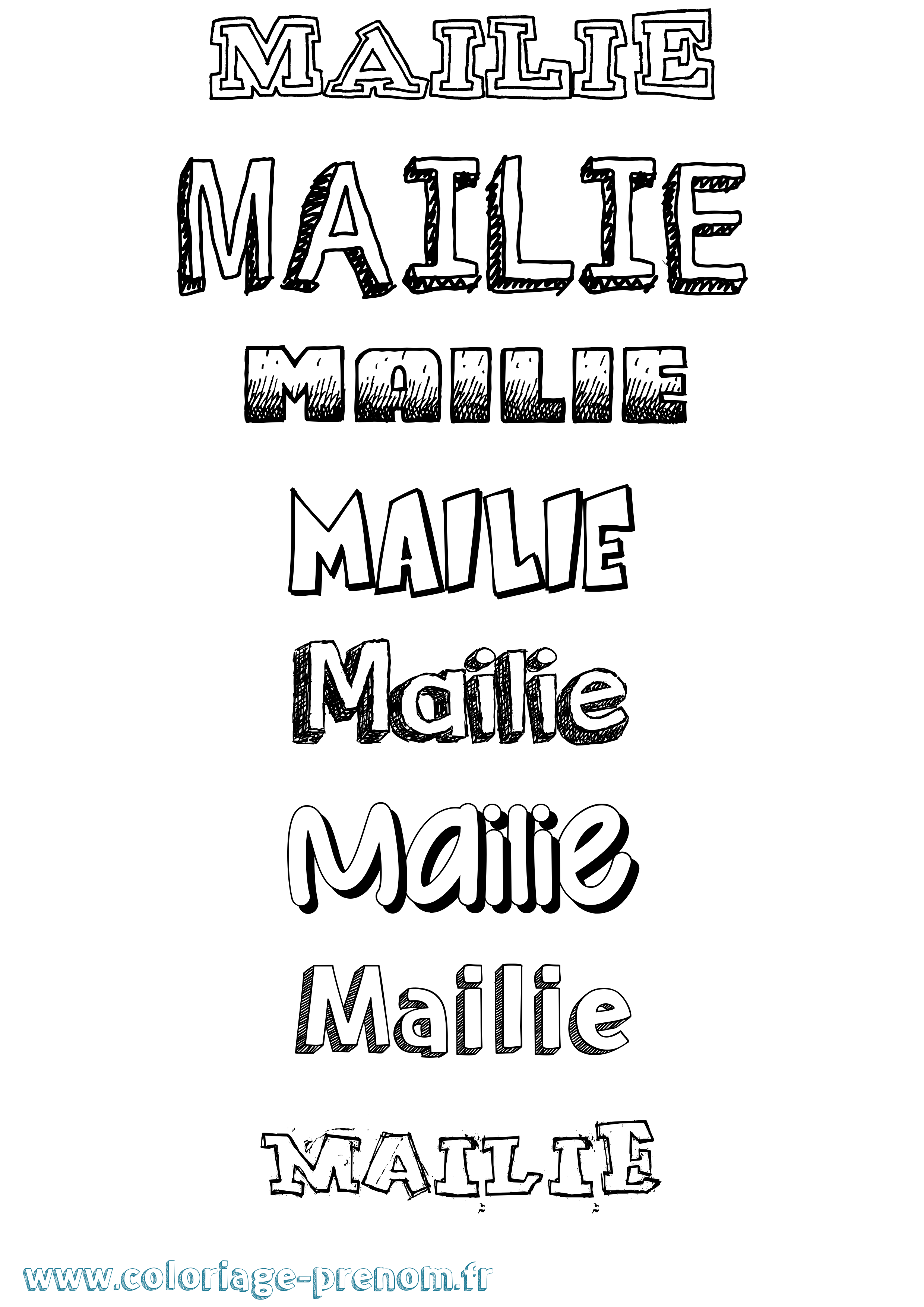 Coloriage Mailie Dessiné Coloriage prénom Mailie Dessiné