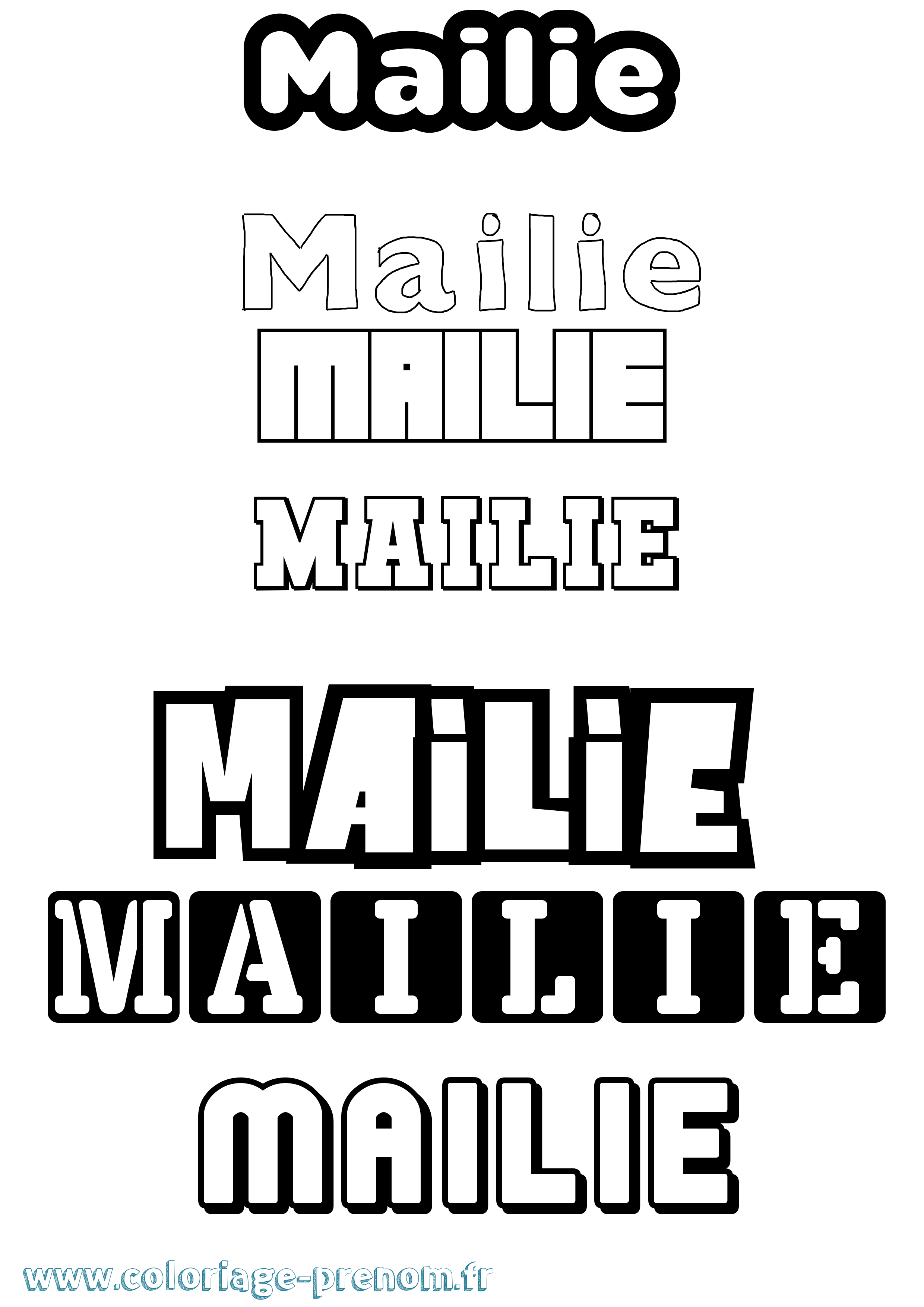 Coloriage Mailie Simple Coloriage prénom Mailie Simple