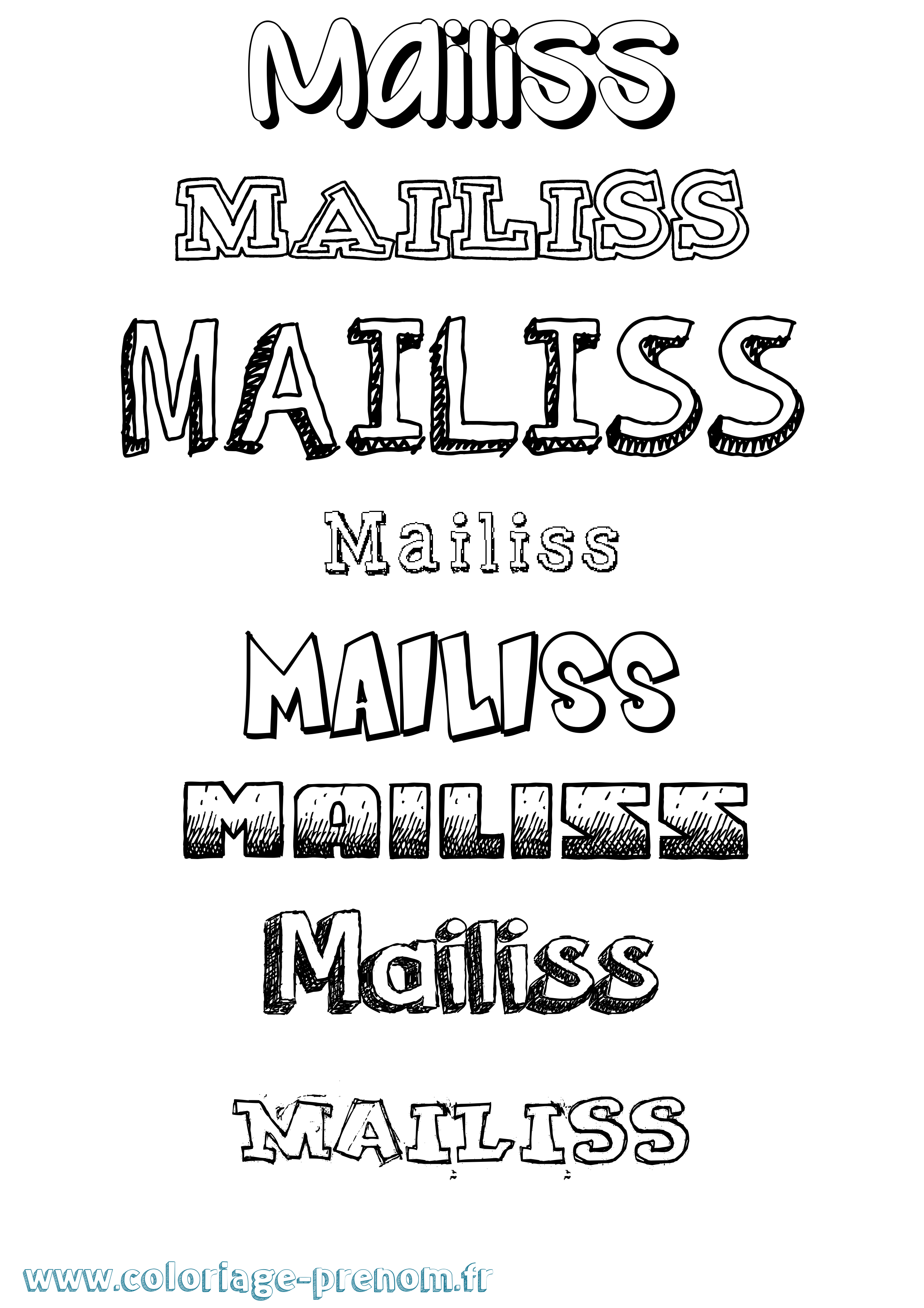 Coloriage Mailiss Dessiné Coloriage prénom Mailiss Dessiné