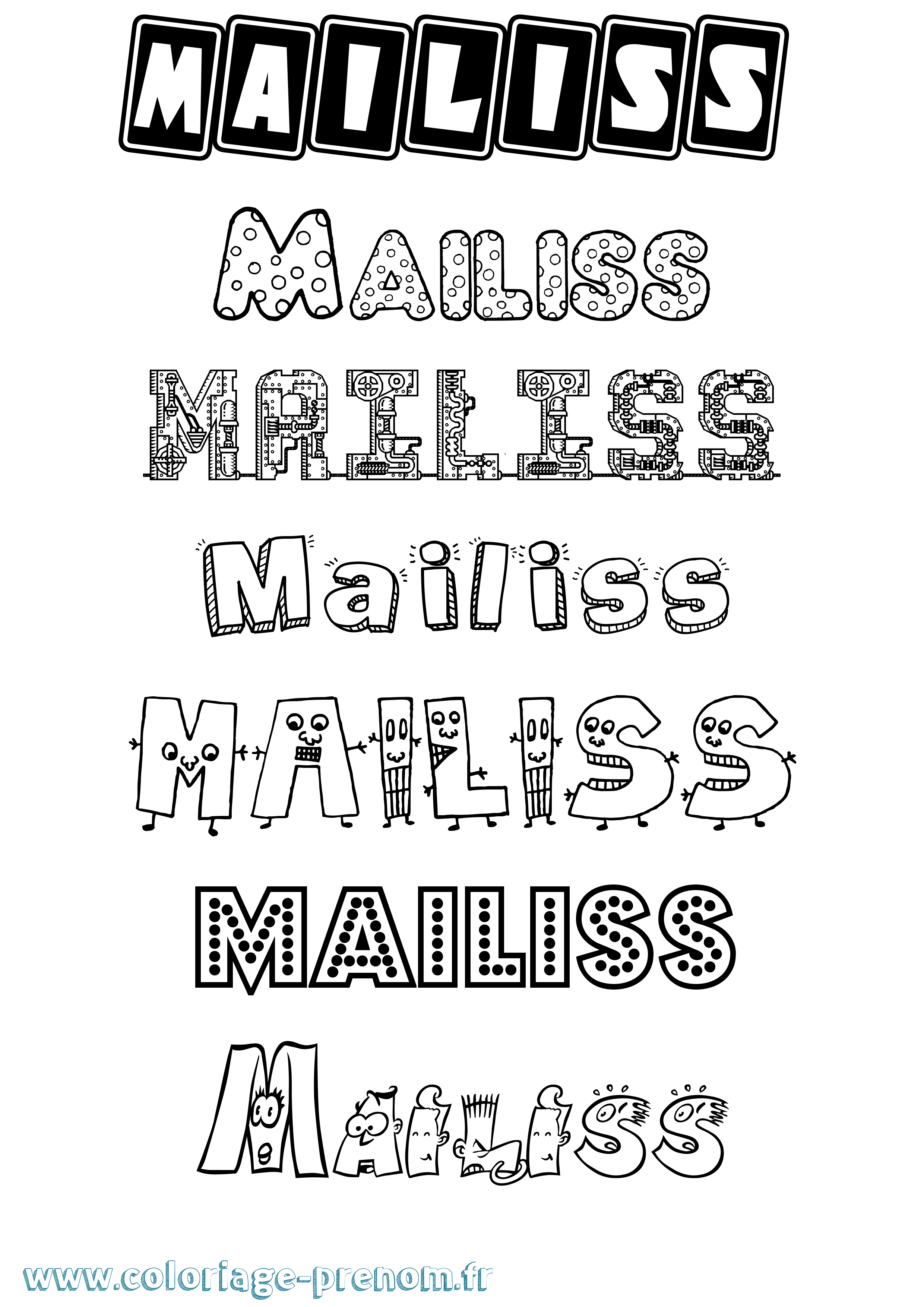 Coloriage Mailiss Fun Coloriage prénom Mailiss Fun