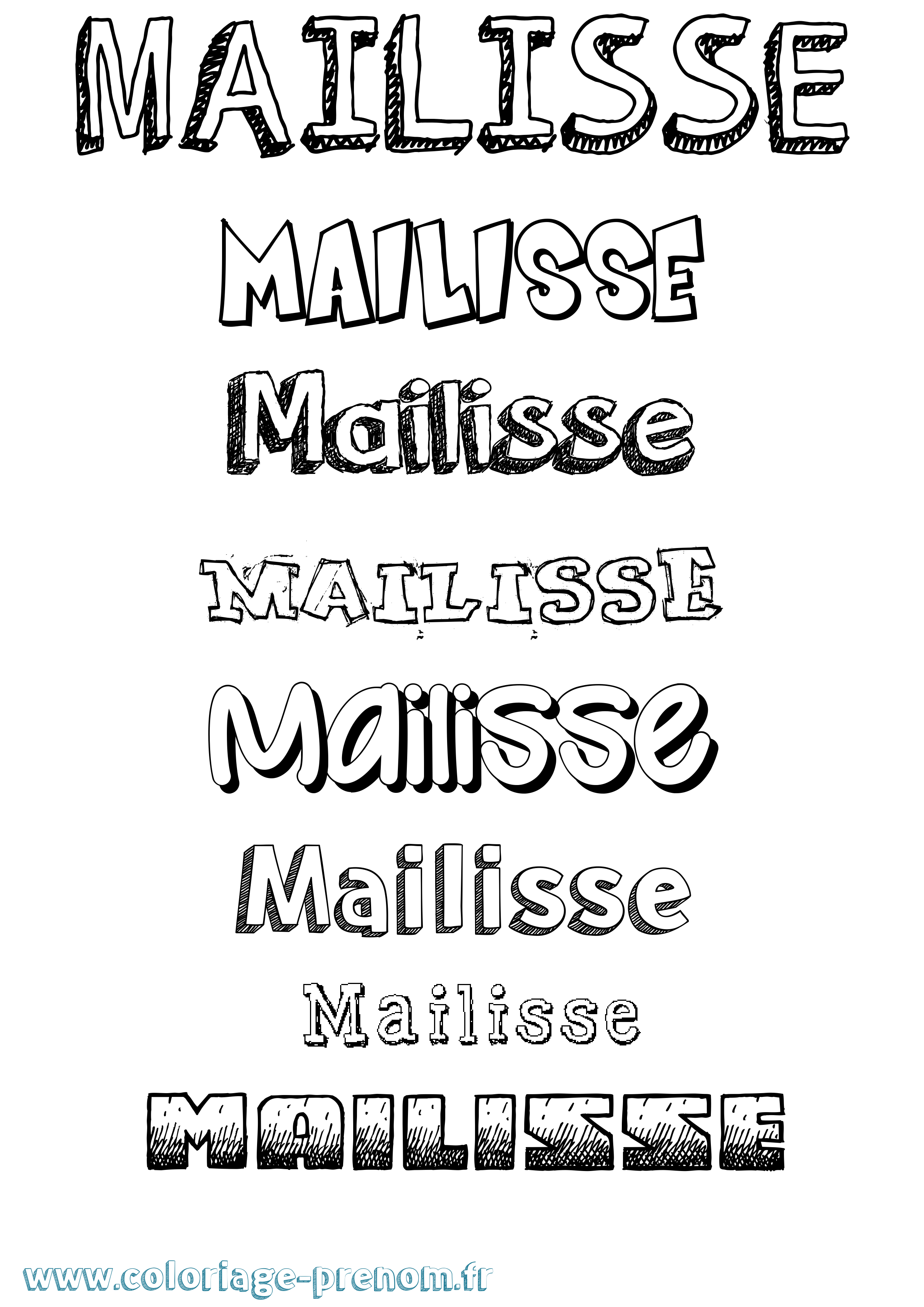 Coloriage Mailisse Dessiné Coloriage prénom Mailisse Dessiné
