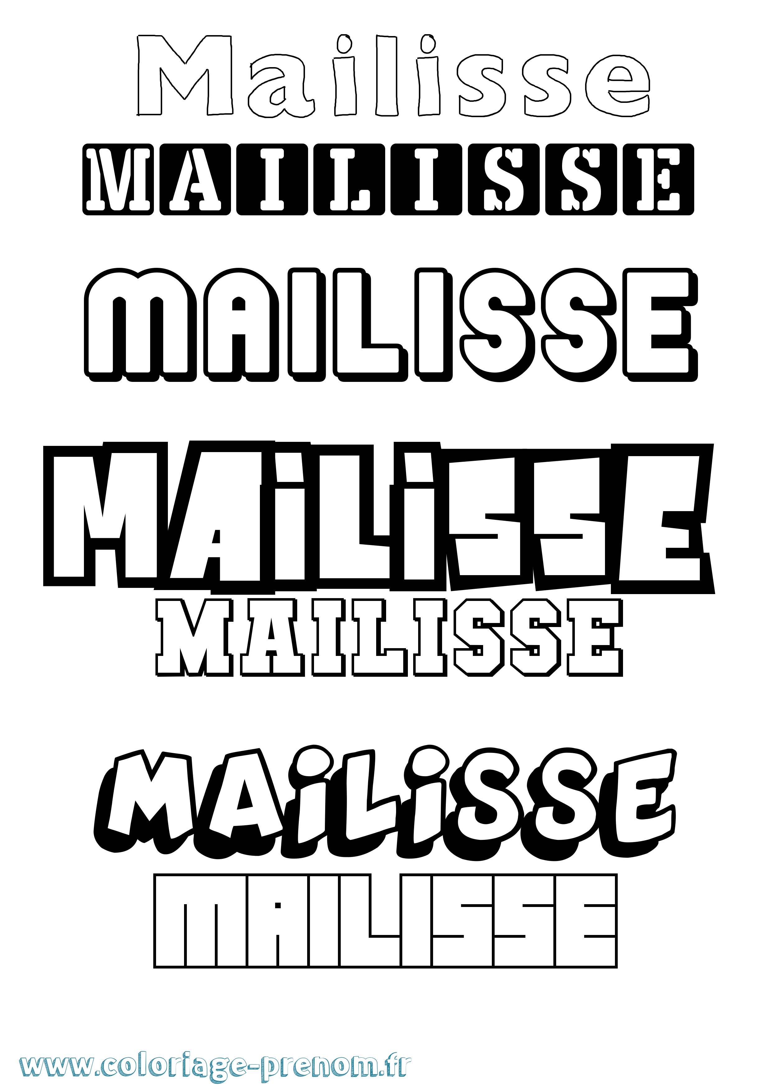 Coloriage Mailisse Simple Coloriage prénom Mailisse Simple