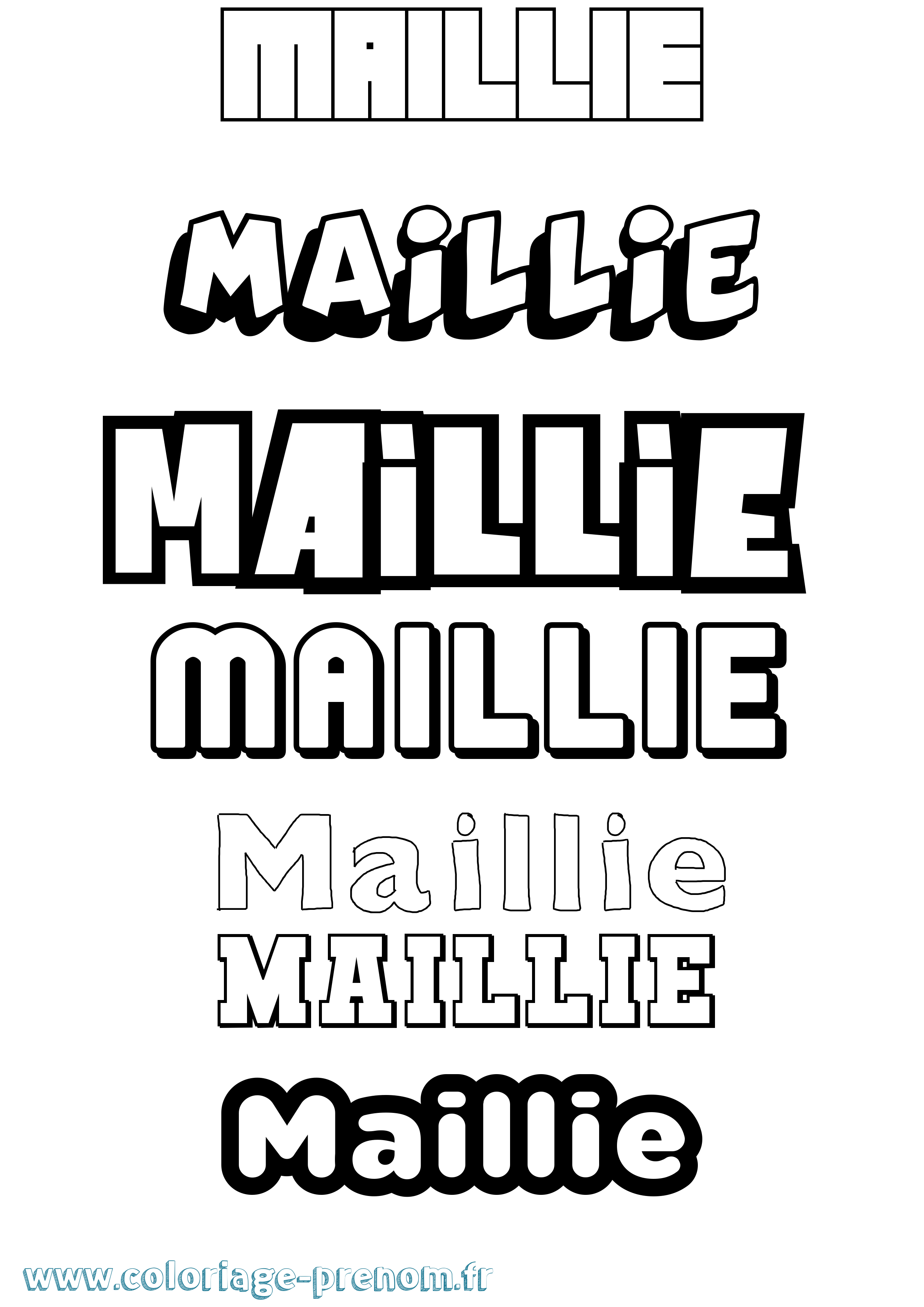 Coloriage Maillie Simple Coloriage prénom Maillie Simple