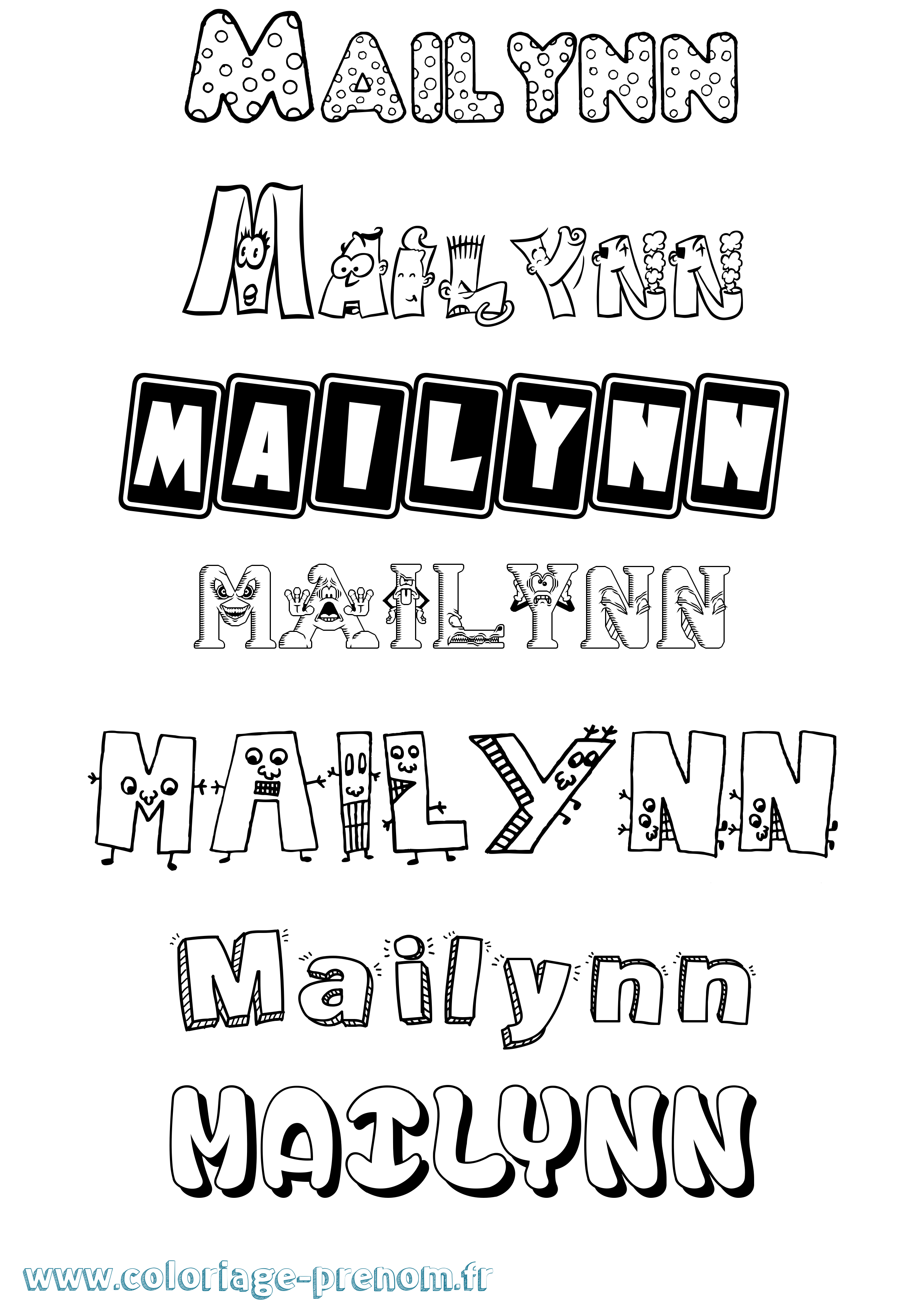 Coloriage Mailynn Fun Coloriage prénom Mailynn Fun