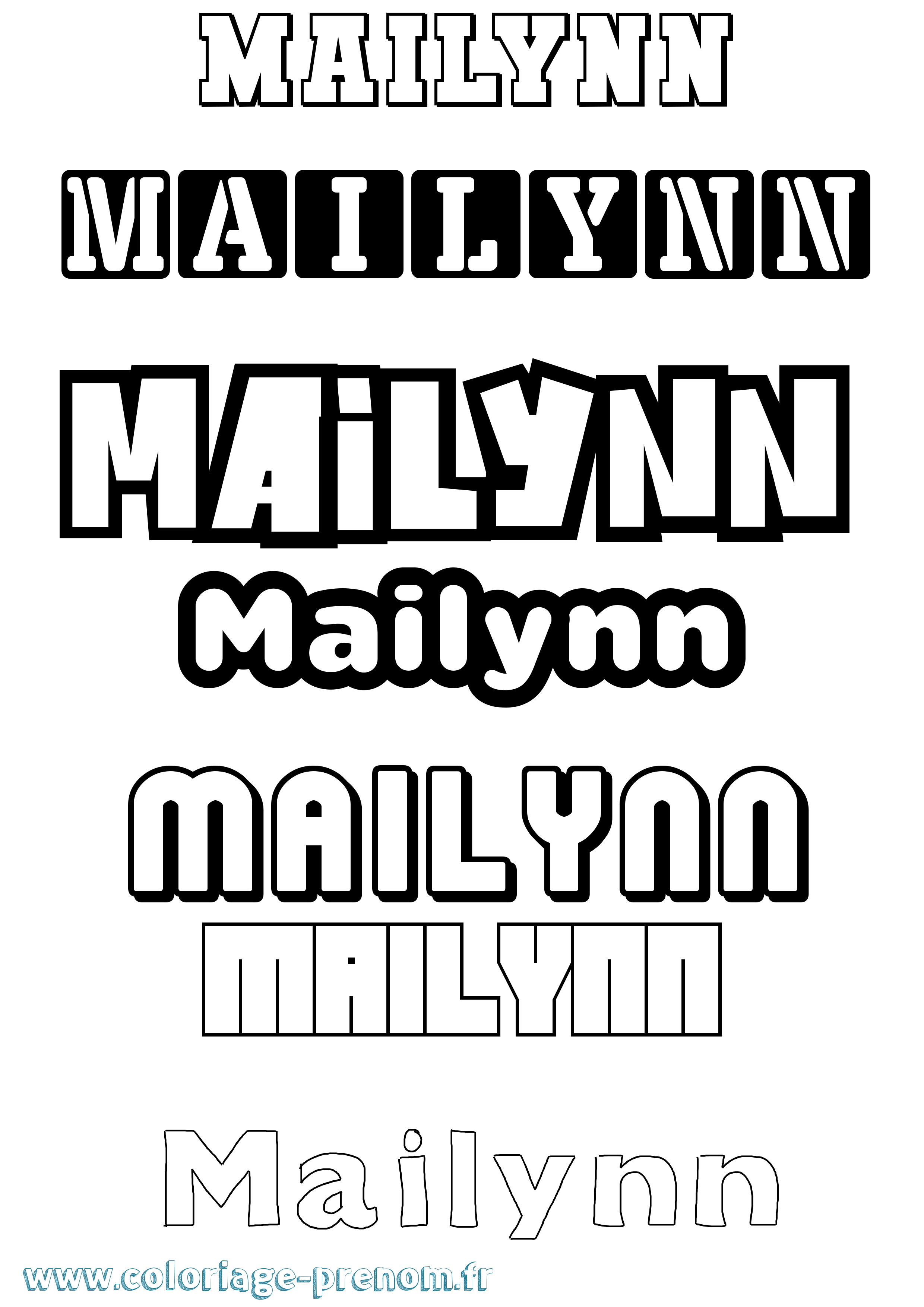Coloriage Mailynn Simple Coloriage prénom Mailynn Simple