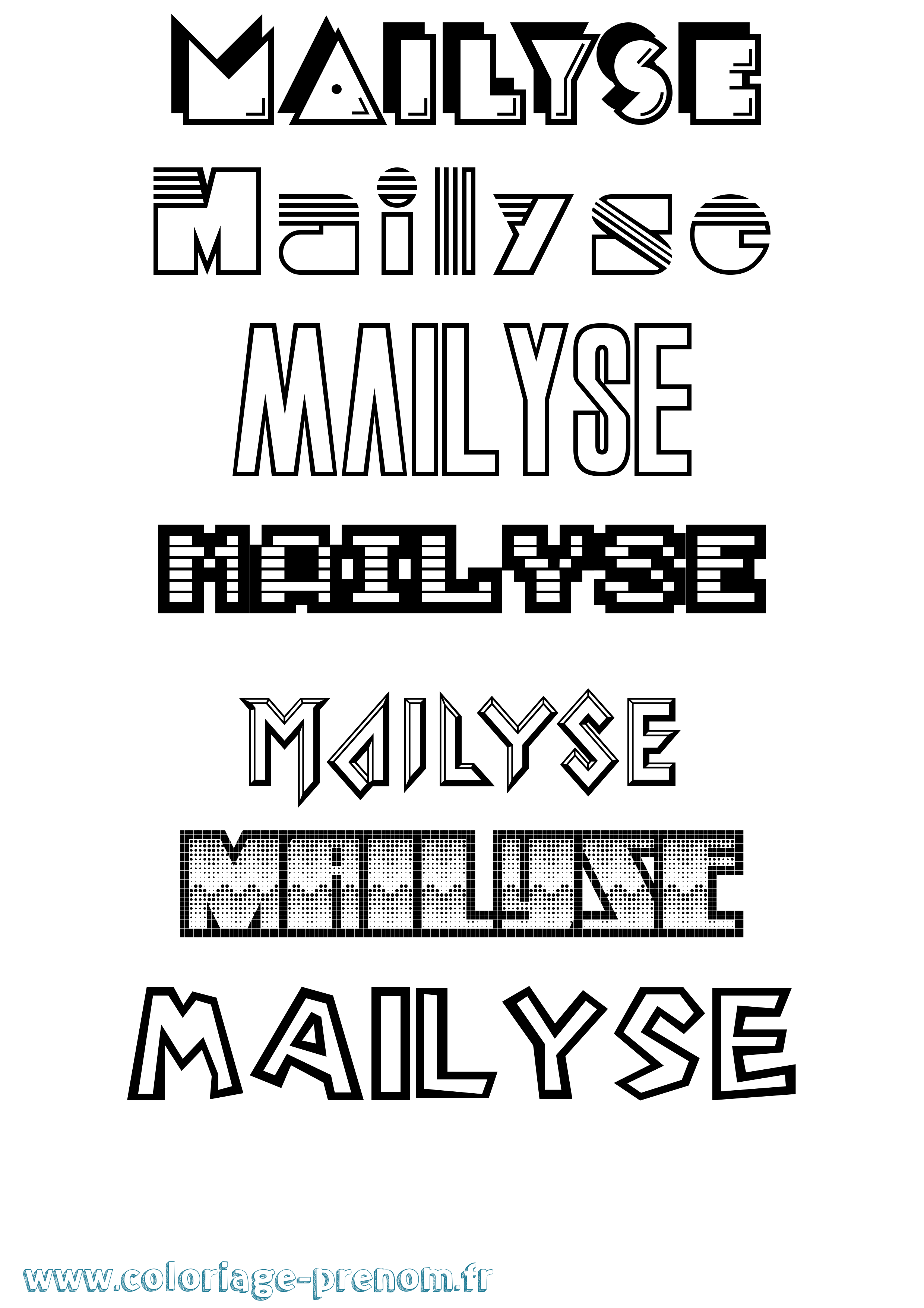 Coloriage Mailyse Jeux Vidéos Coloriage prénom Mailyse Jeux Vidéos