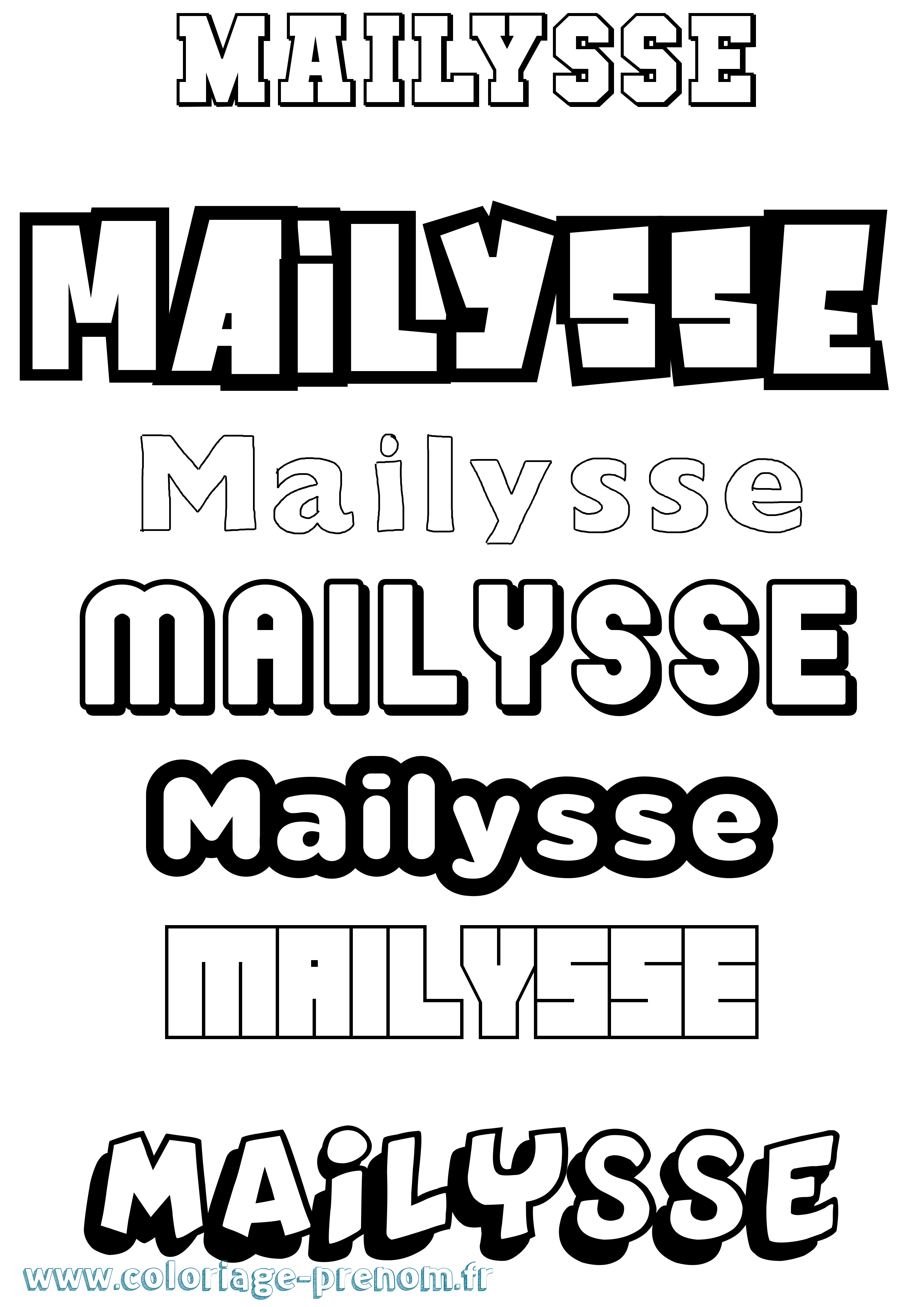 Coloriage Mailysse Simple Coloriage prénom Mailysse Simple