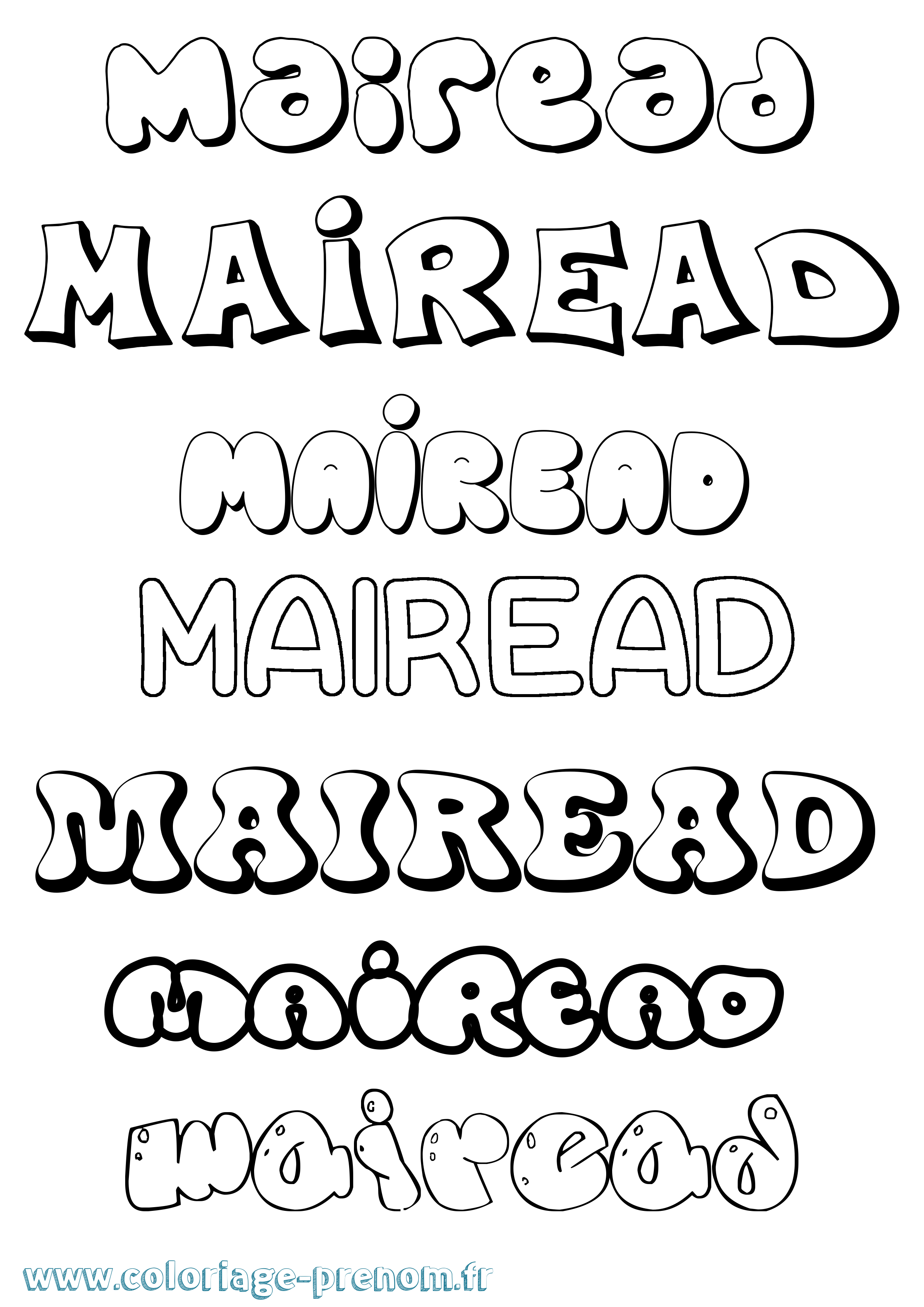 Coloriage Mairead Bubble Coloriage prénom Mairead Bubble