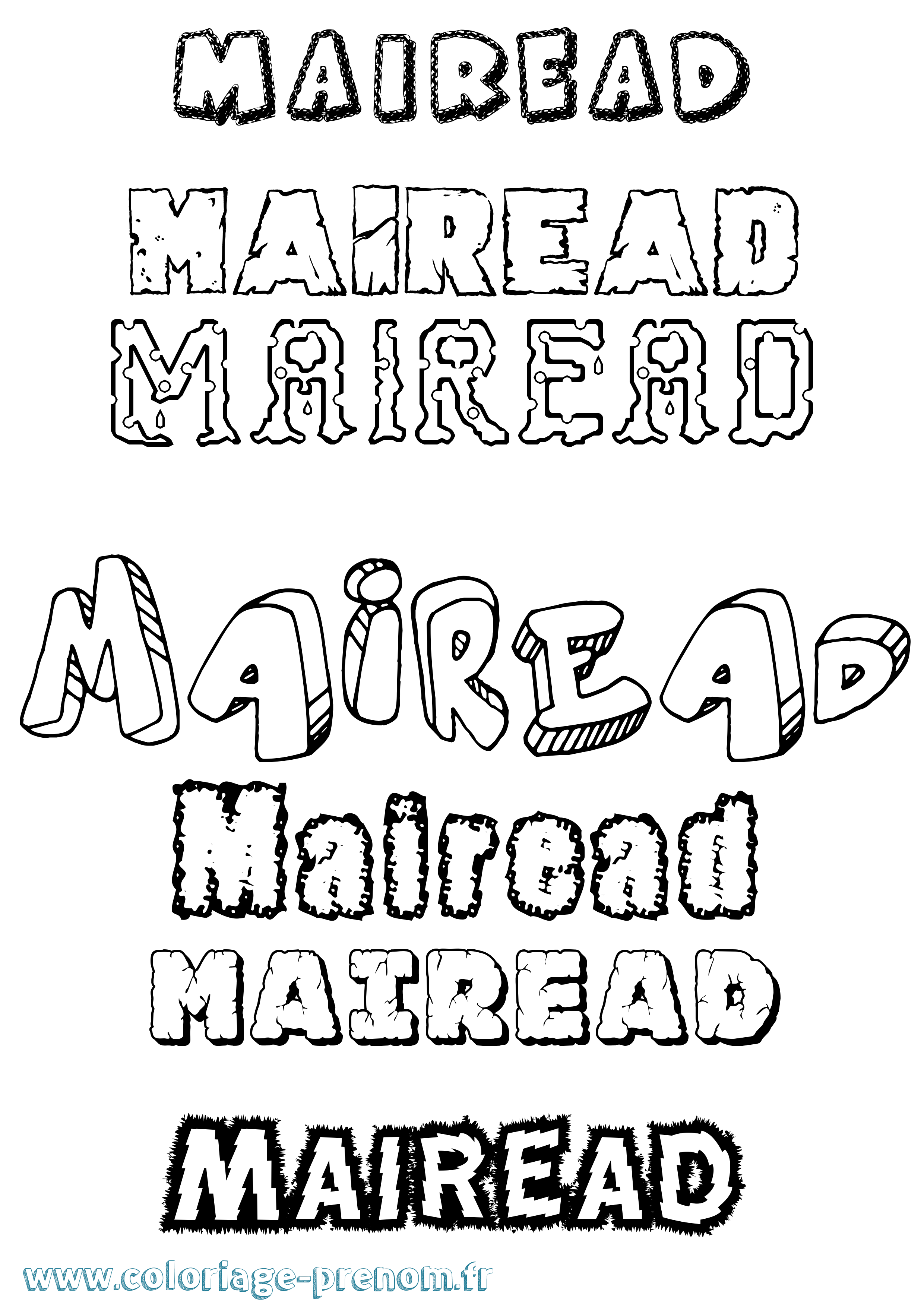 Coloriage Mairead Destructuré Coloriage prénom Mairead Destructuré