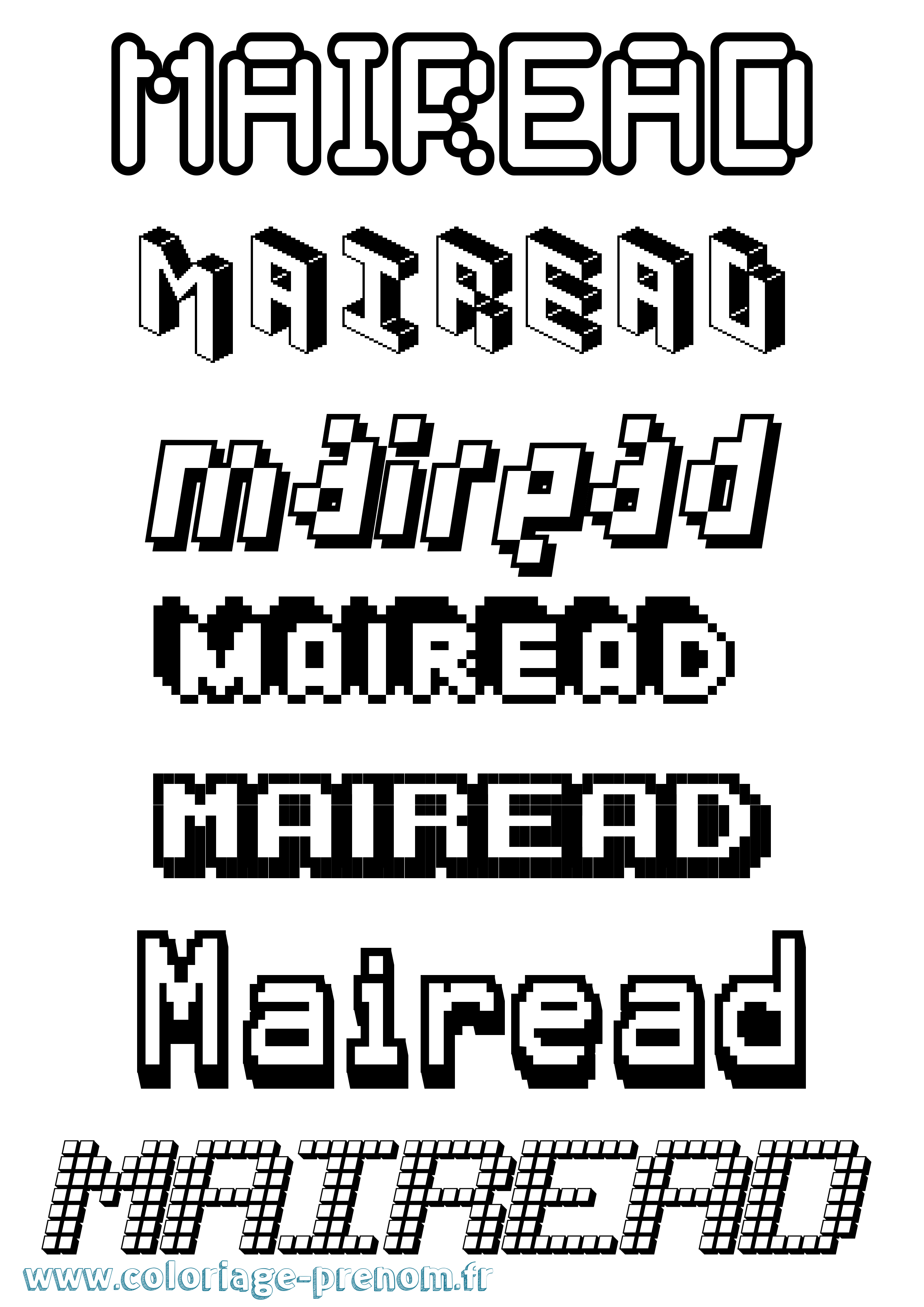 Coloriage Mairead Pixel Coloriage prénom Mairead Pixel