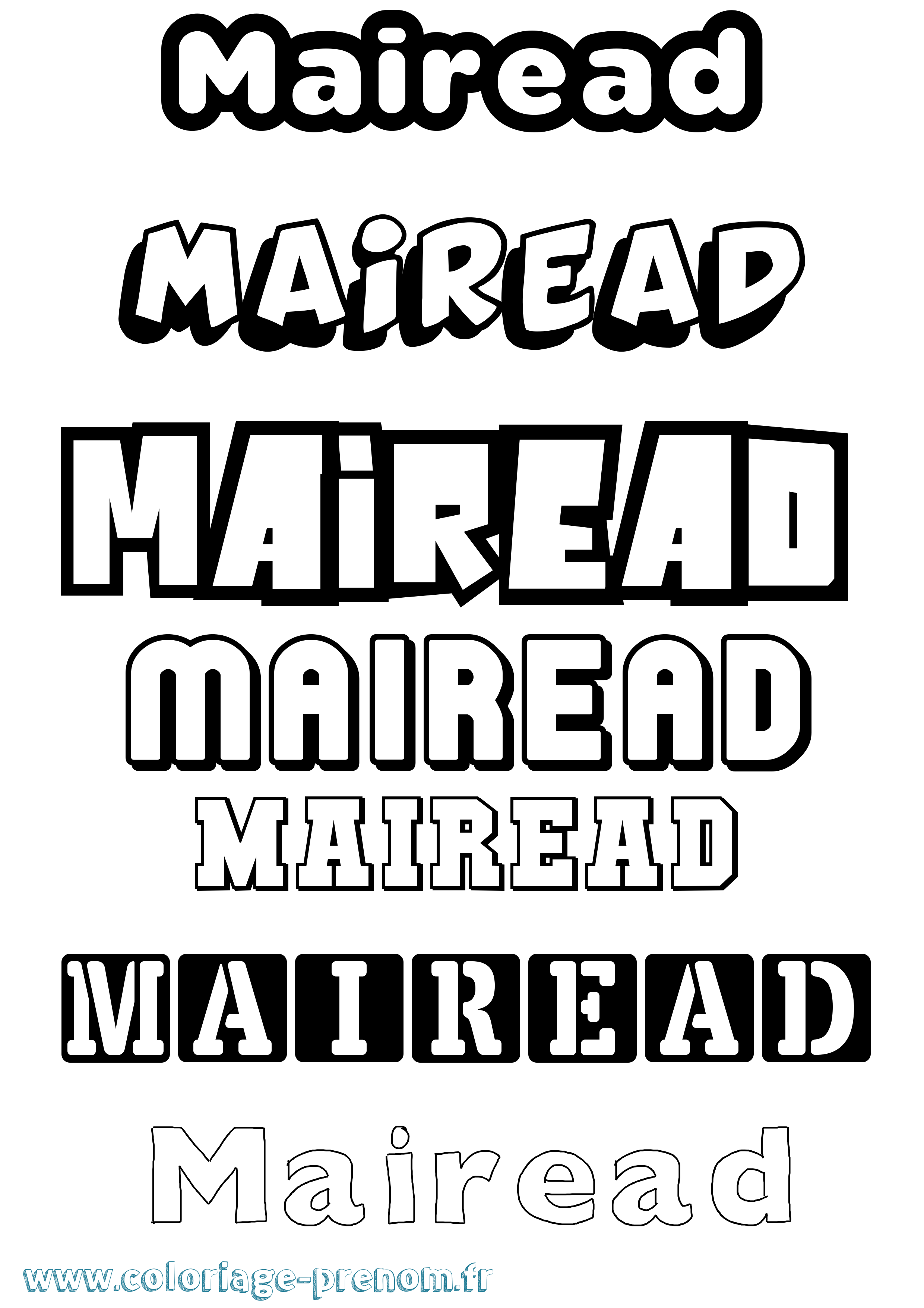 Coloriage Mairead Simple Coloriage prénom Mairead Simple