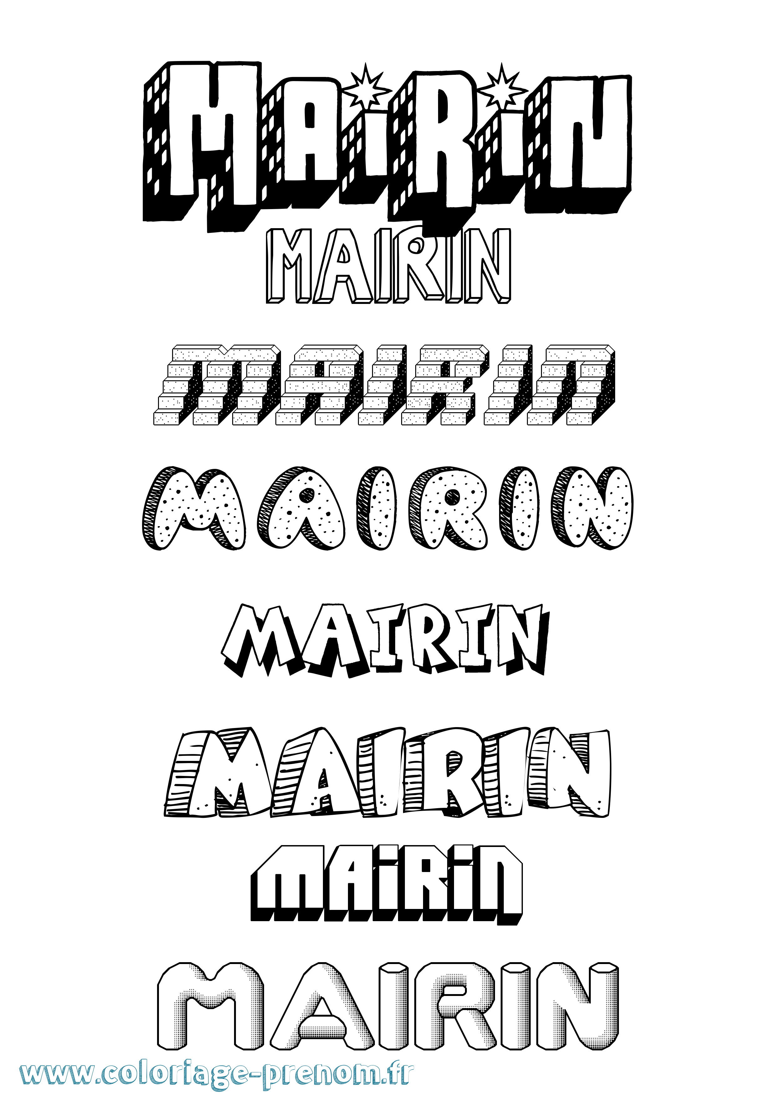 Coloriage Máirín Effet 3D Coloriage prénom Máirín Effet 3D