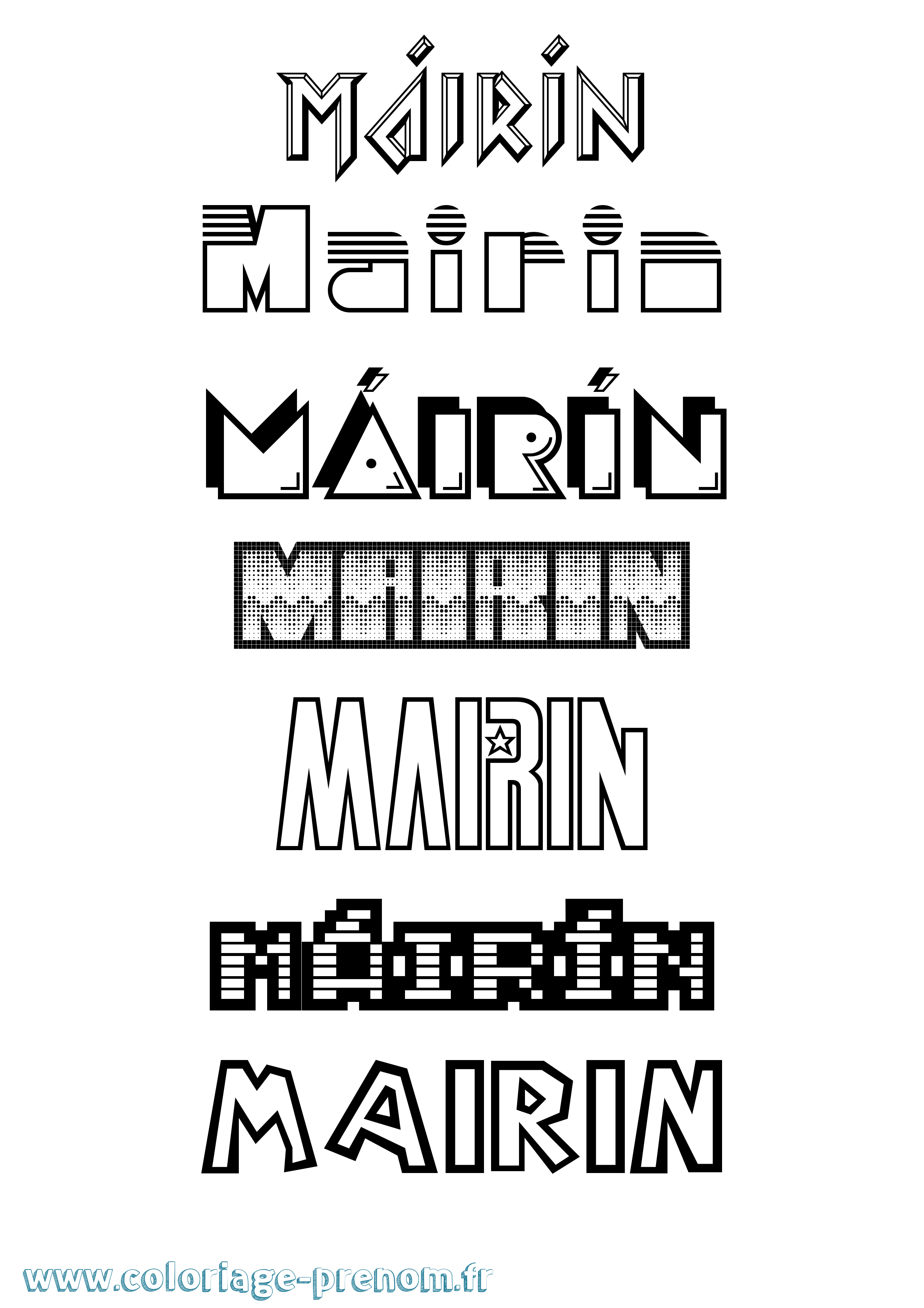 Coloriage Máirín Jeux Vidéos Coloriage prénom Máirín Jeux Vidéos