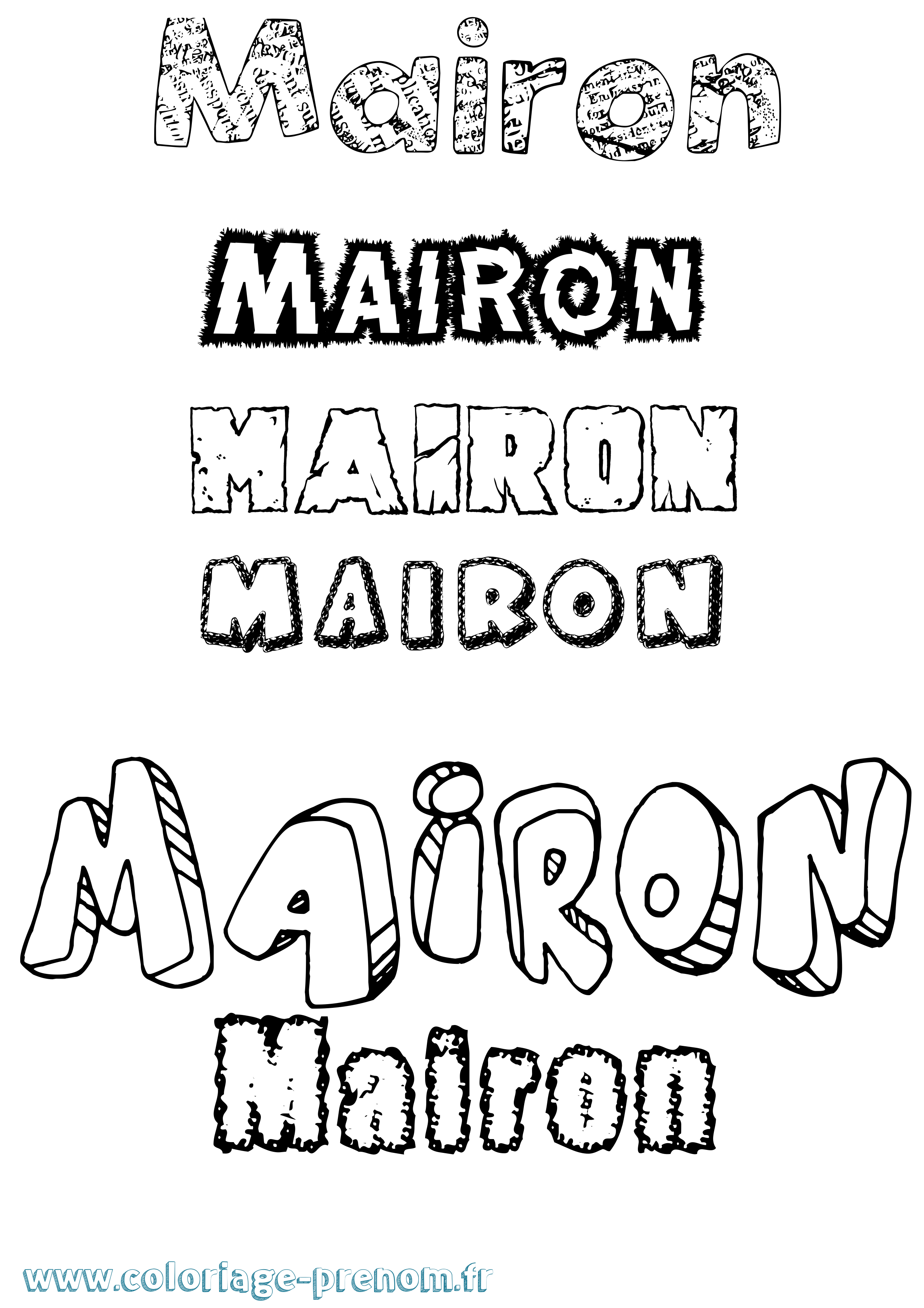 Coloriage Mairon Destructuré Coloriage prénom Mairon Destructuré
