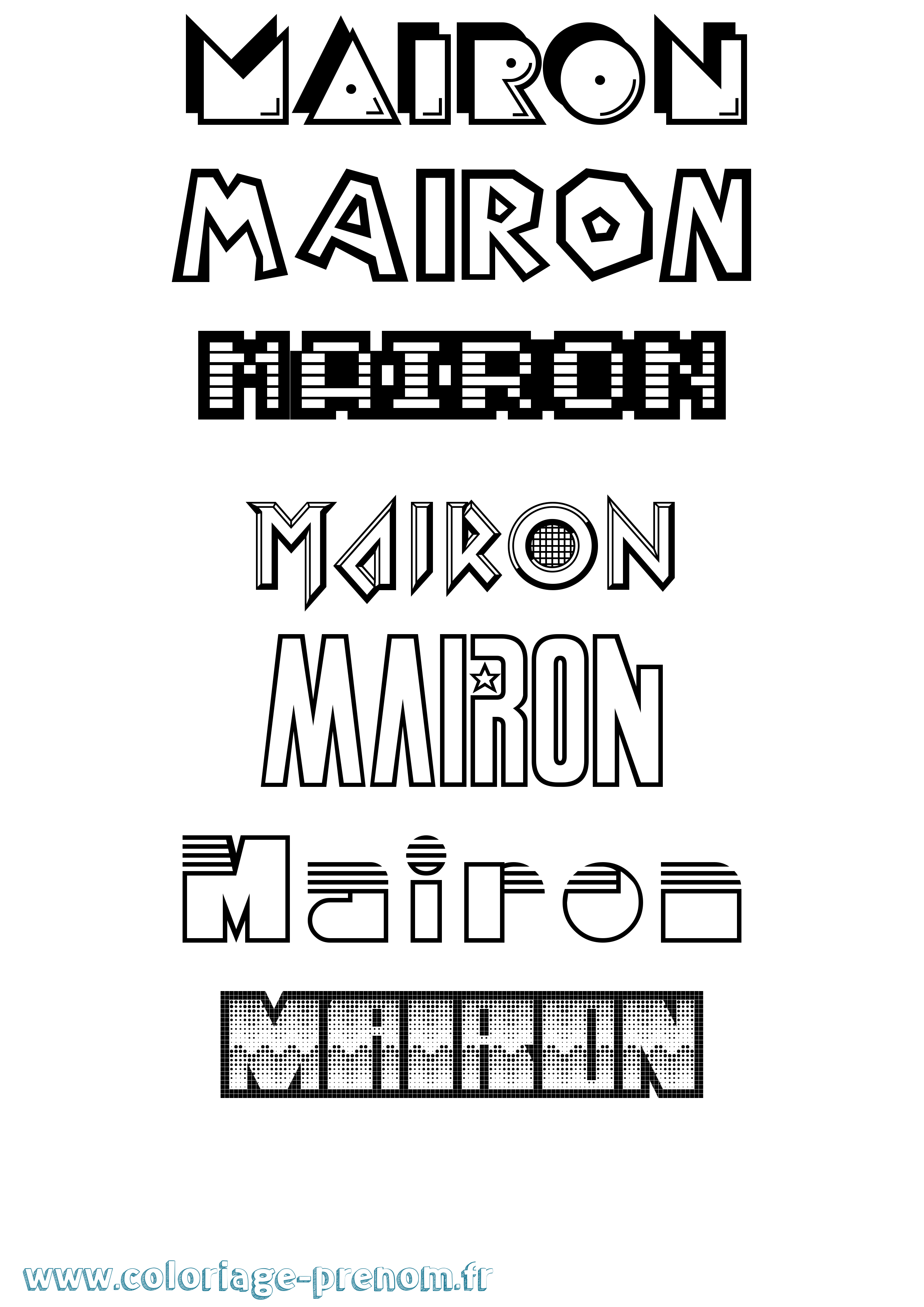 Coloriage Mairon Jeux Vidéos Coloriage prénom Mairon Jeux Vidéos