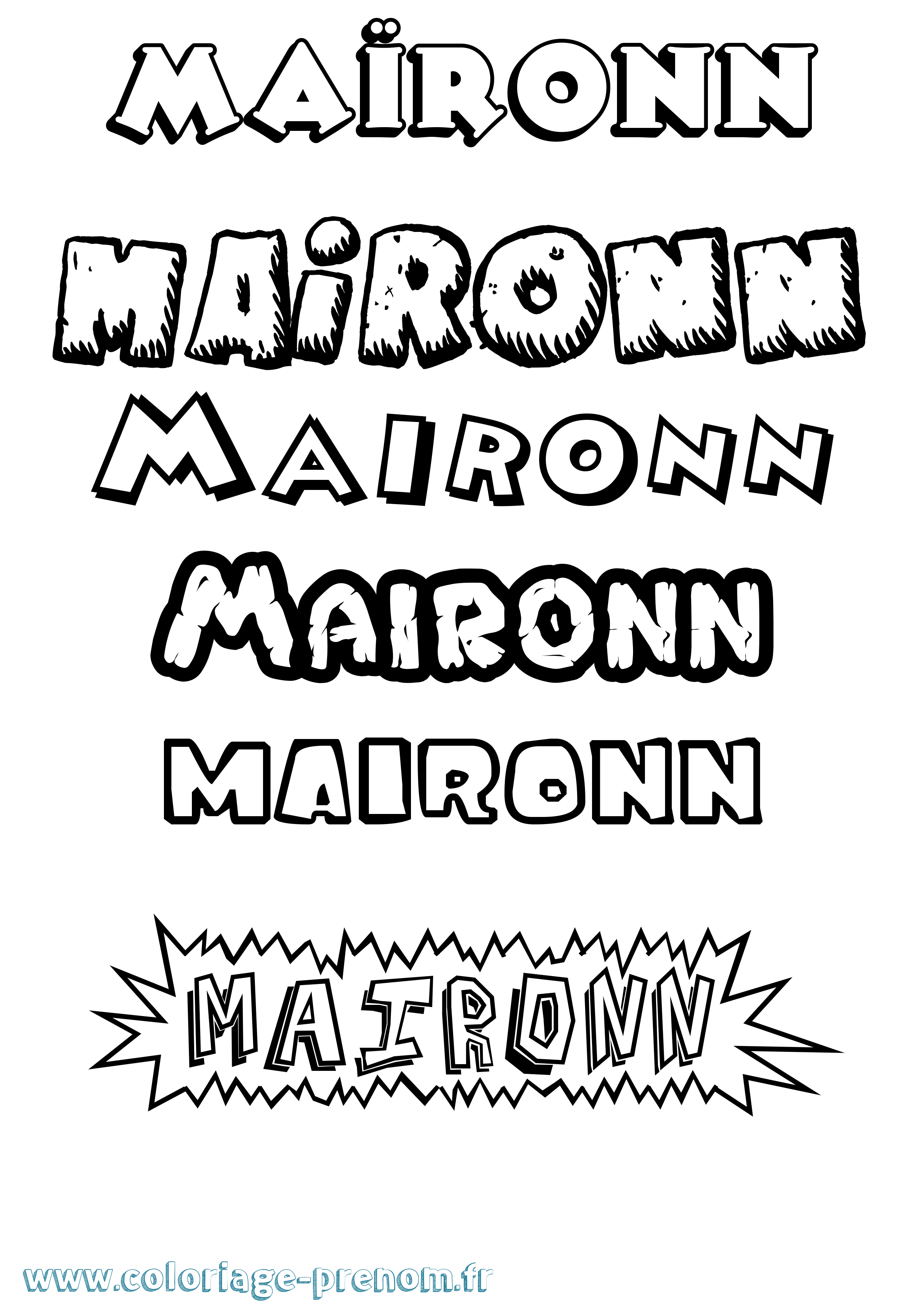 Coloriage Maïronn Dessin Animé Coloriage prénom Maïronn Dessin Animé