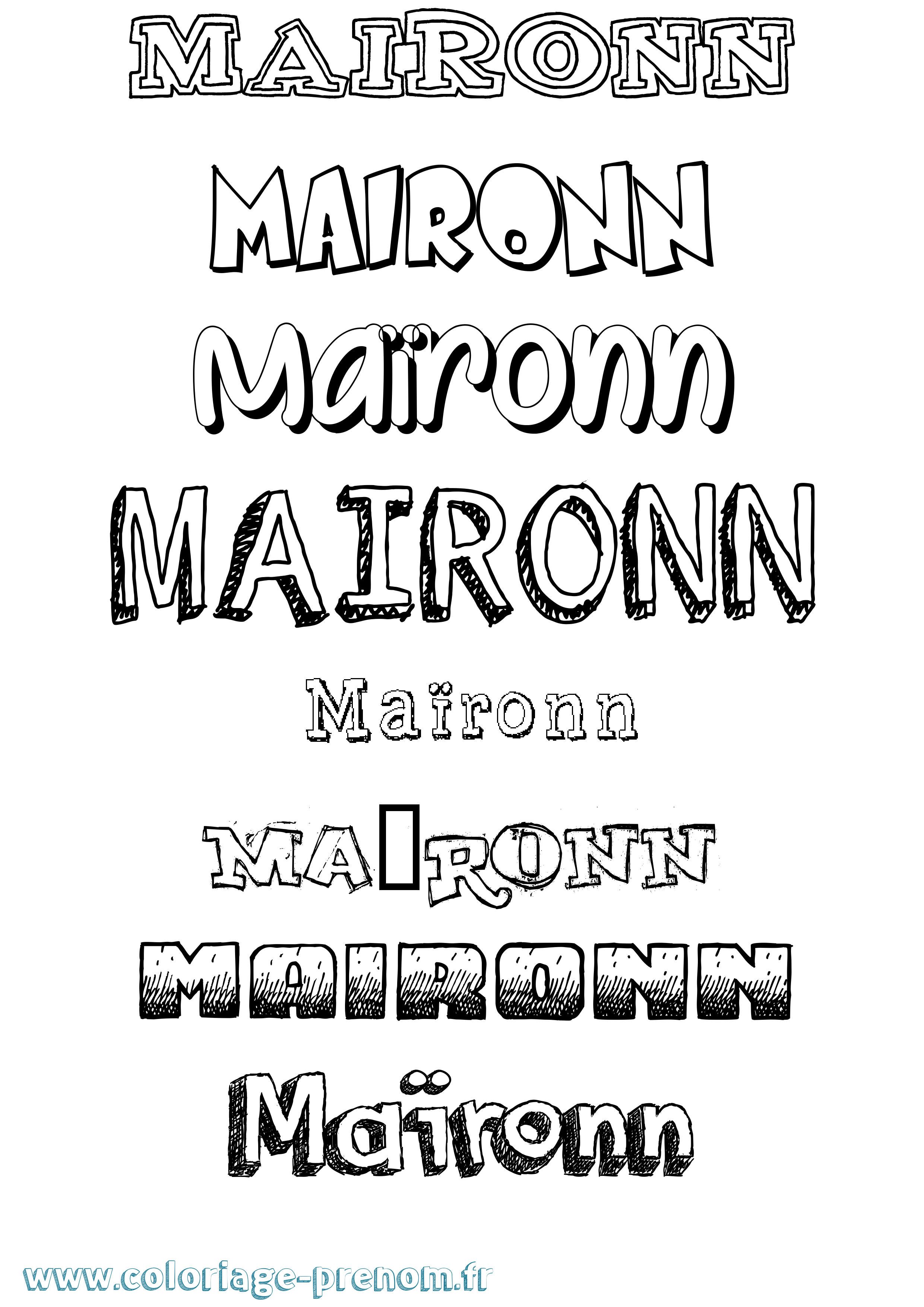 Coloriage Maïronn Dessiné Coloriage prénom Maïronn Dessiné