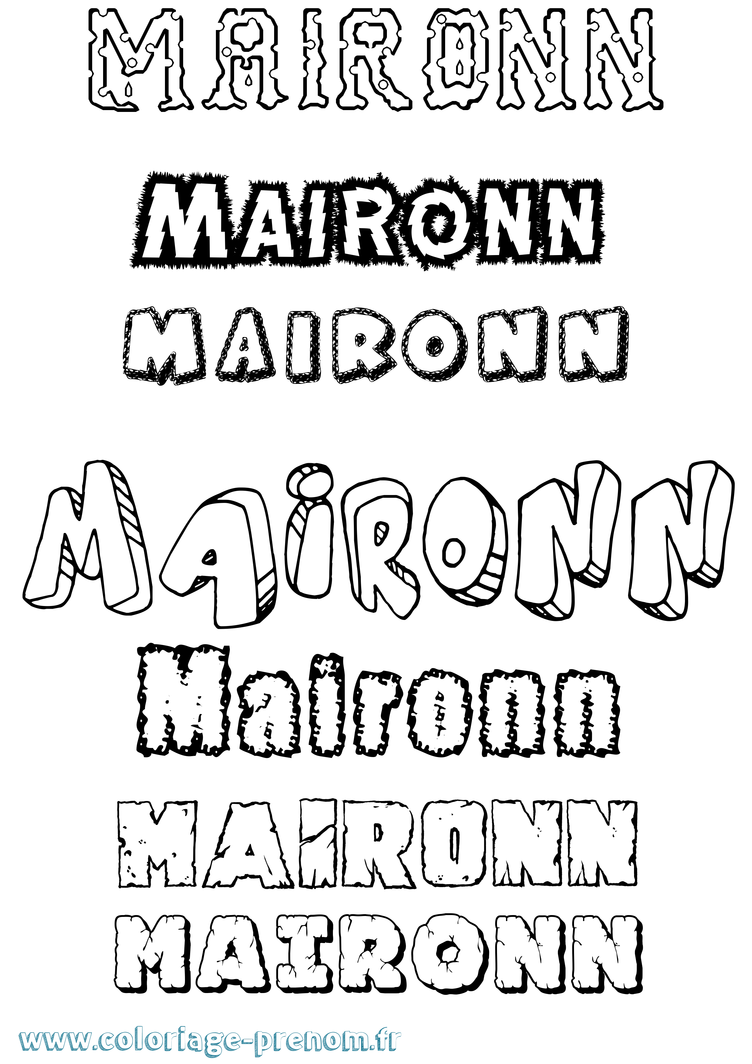 Coloriage Maïronn Destructuré Coloriage prénom Maïronn Destructuré