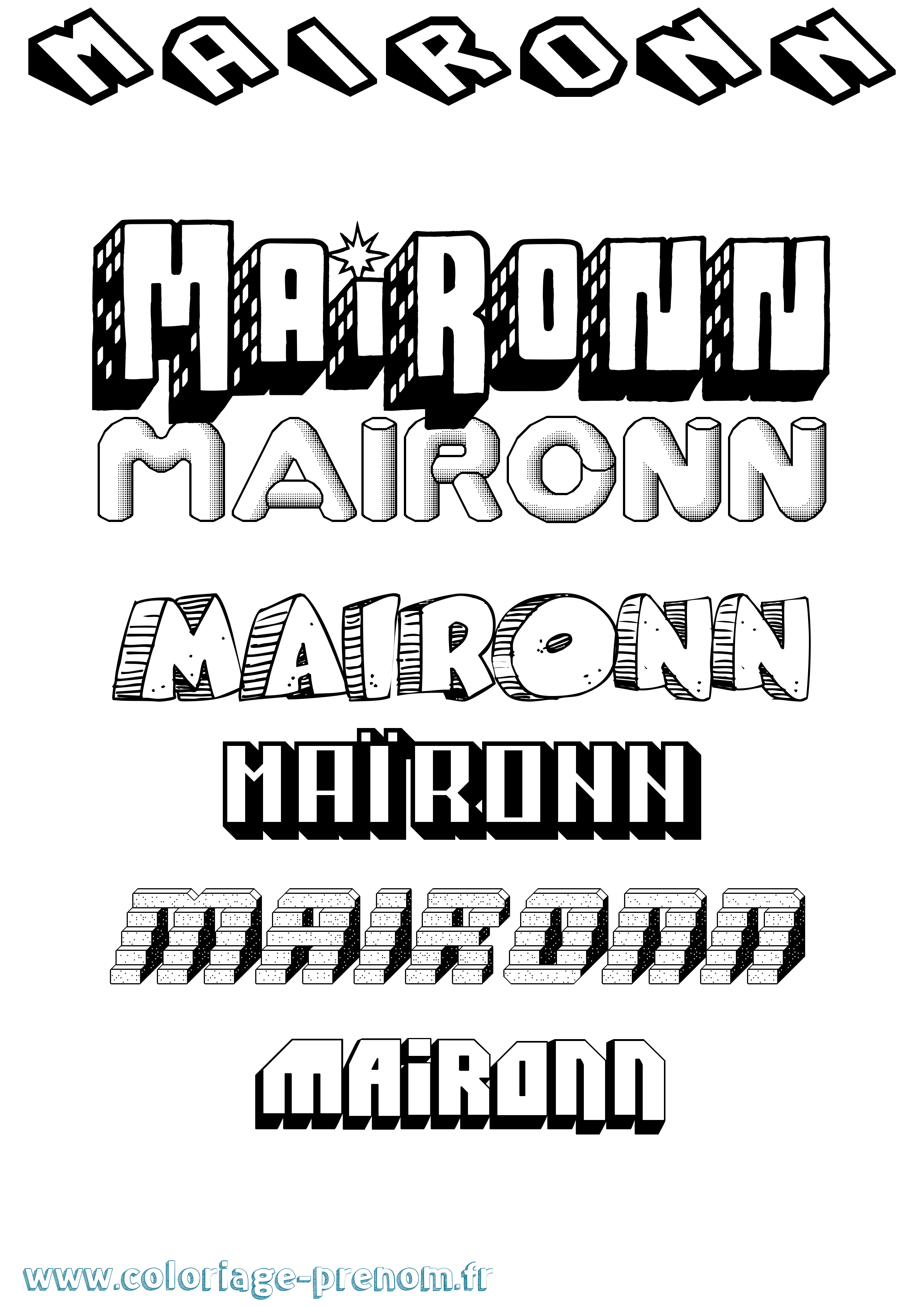Coloriage Maïronn Effet 3D Coloriage prénom Maïronn Effet 3D