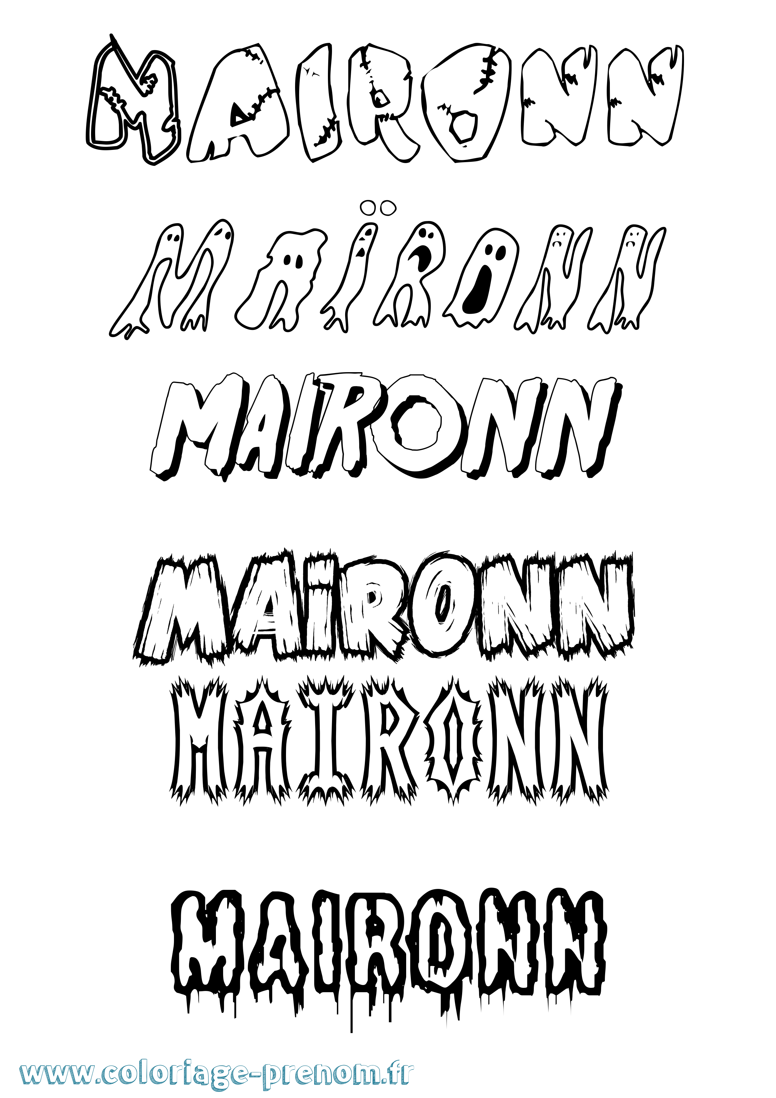 Coloriage Maïronn Frisson Coloriage prénom Maïronn Frisson