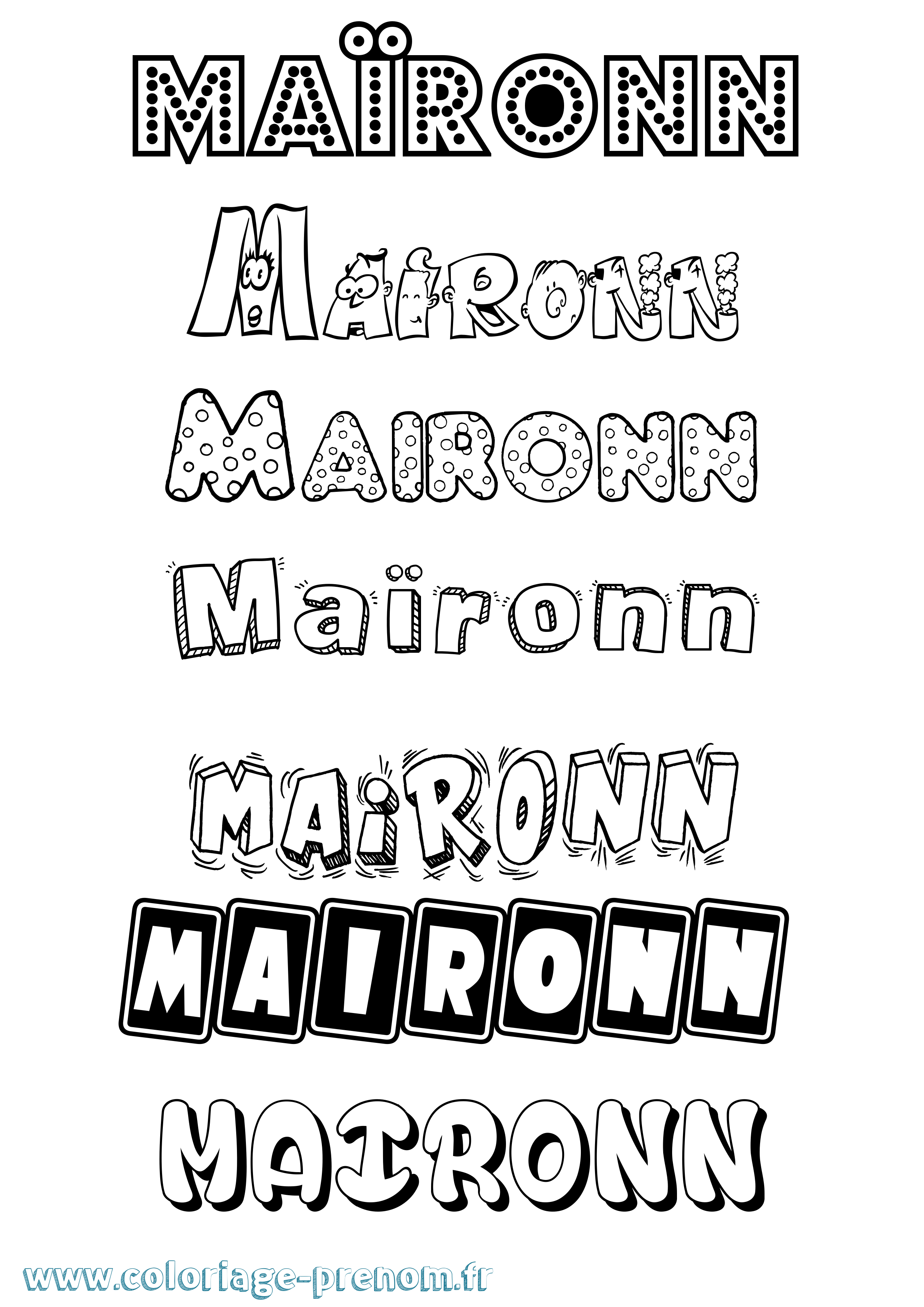 Coloriage Maïronn Fun Coloriage prénom Maïronn Fun