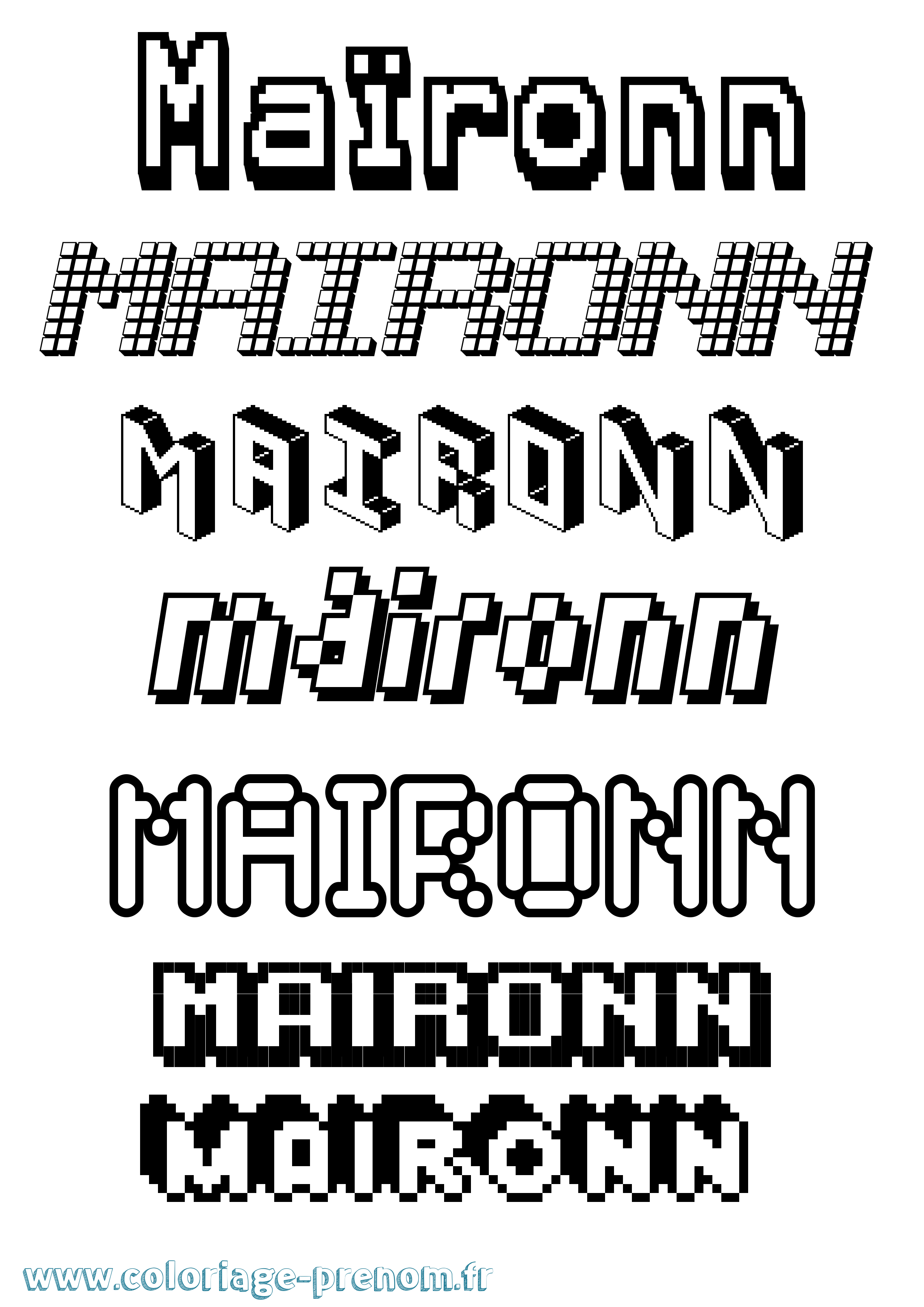 Coloriage Maïronn Pixel Coloriage prénom Maïronn Pixel