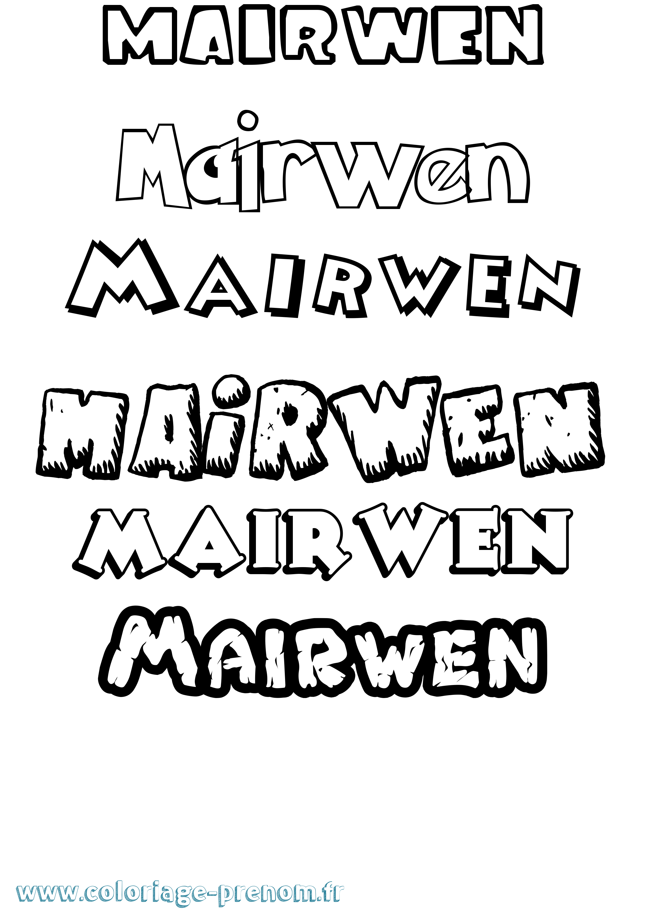 Coloriage Mairwen Dessin Animé Coloriage prénom Mairwen Dessin Animé