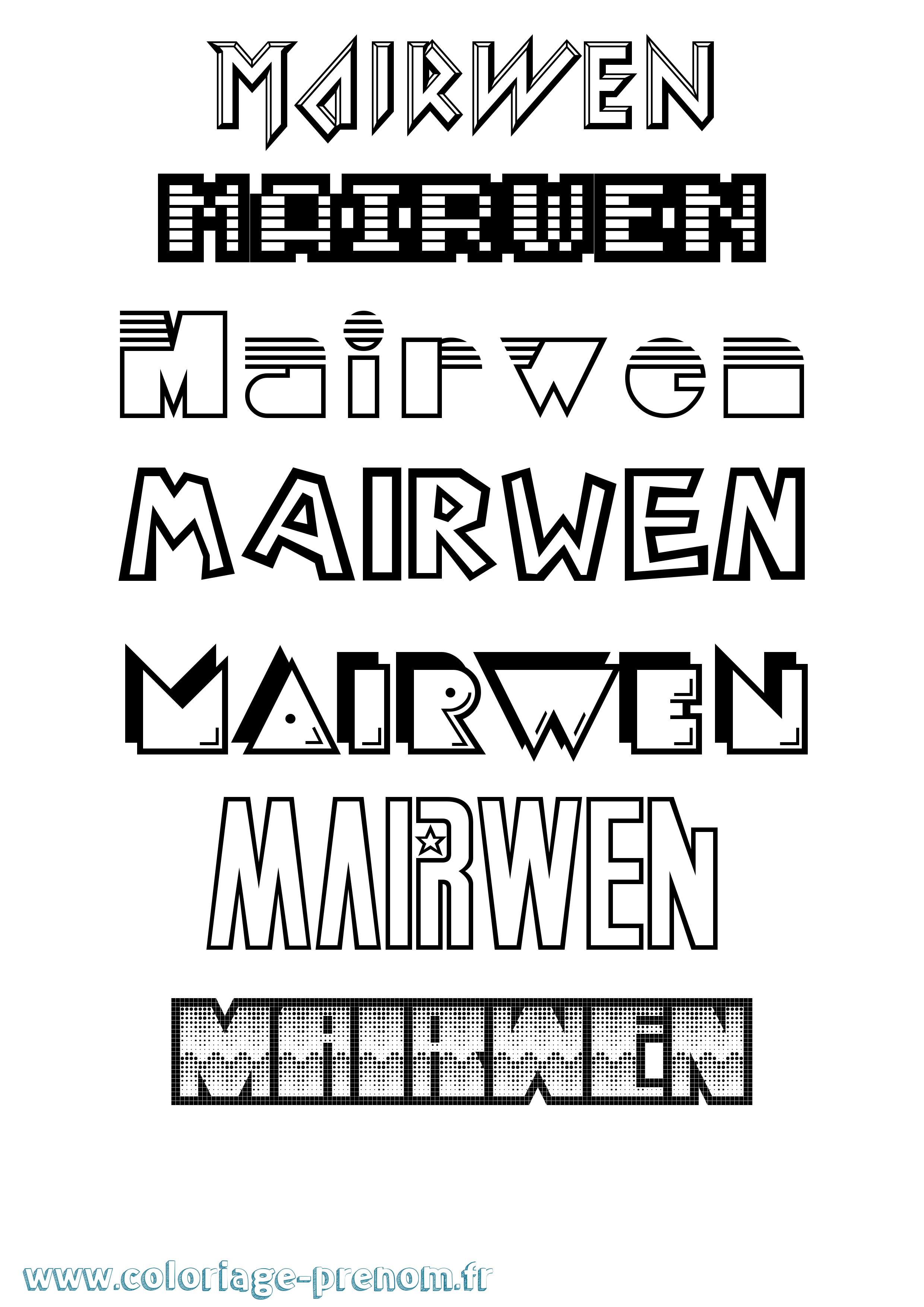 Coloriage Mairwen Jeux Vidéos Coloriage prénom Mairwen Jeux Vidéos