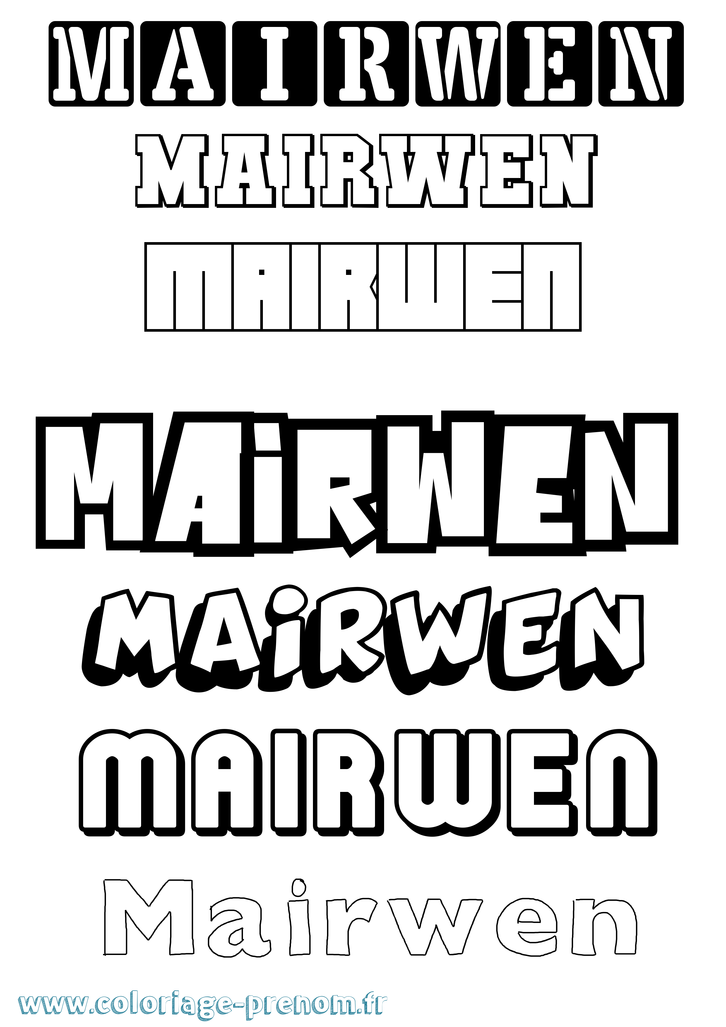 Coloriage Mairwen Simple Coloriage prénom Mairwen Simple