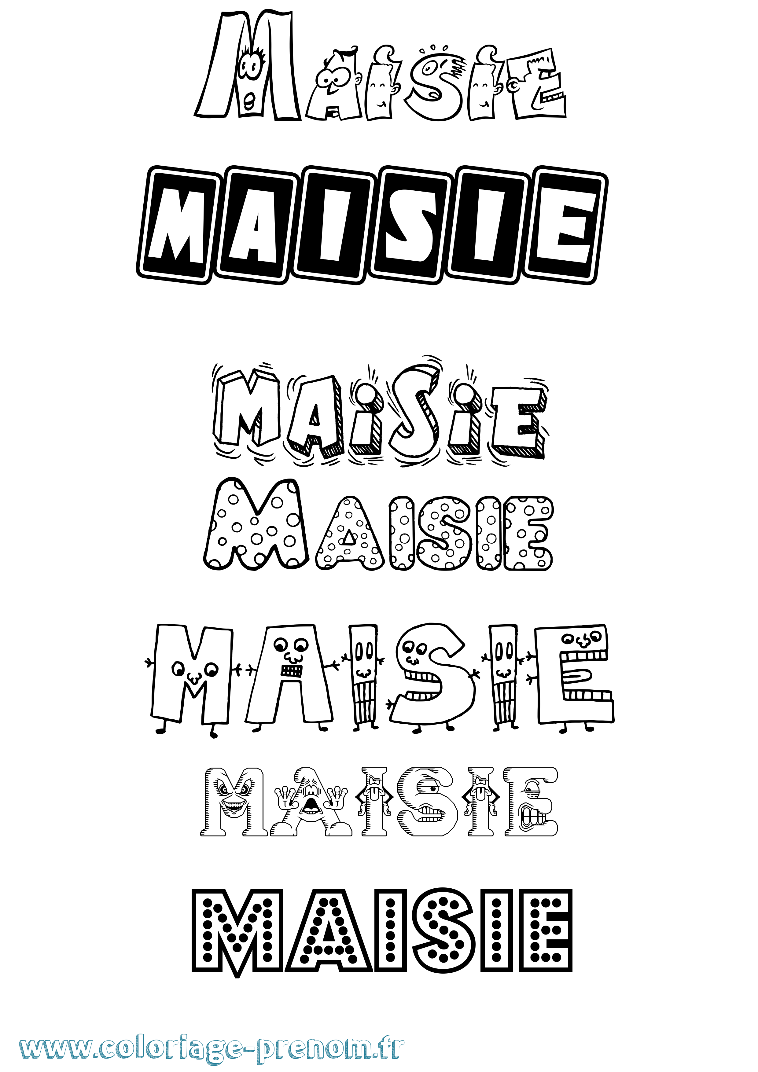 Coloriage Maisie Fun Coloriage prénom Maisie Fun