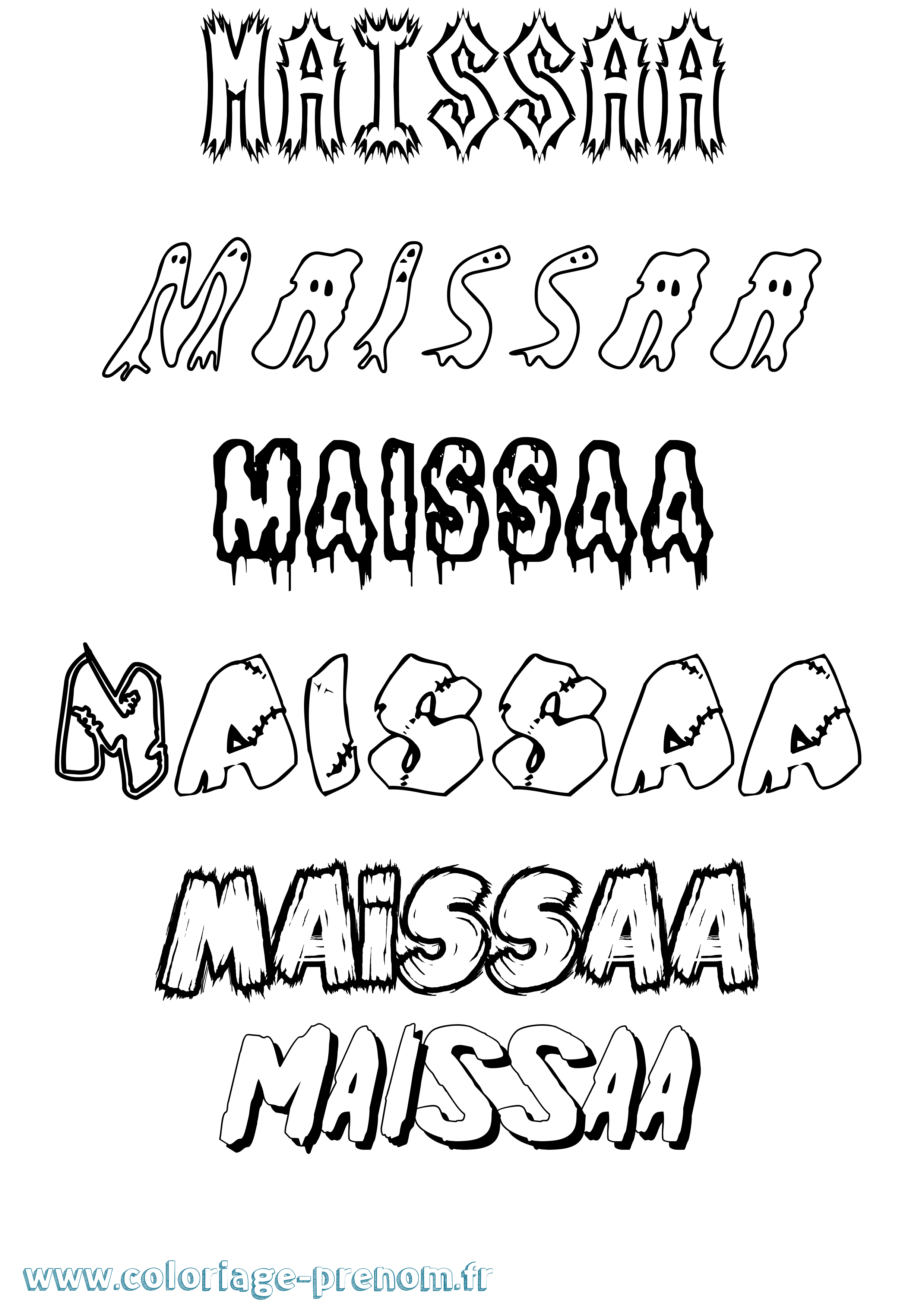 Coloriage Maissaa Frisson Coloriage prénom Maissaa Frisson