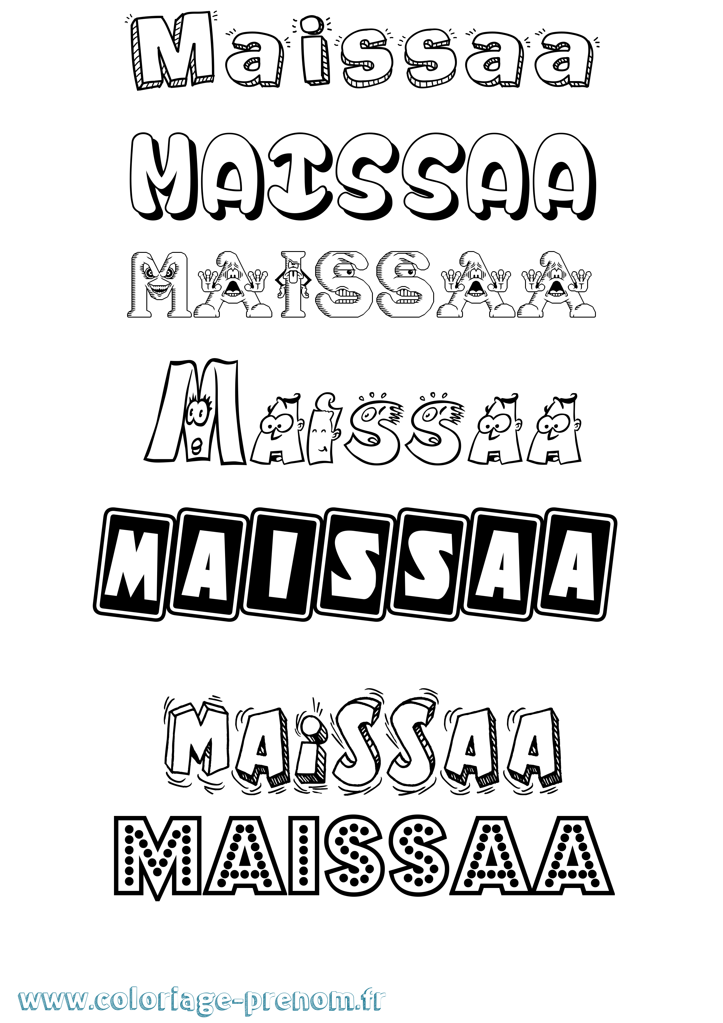 Coloriage Maissaa Fun Coloriage prénom Maissaa Fun
