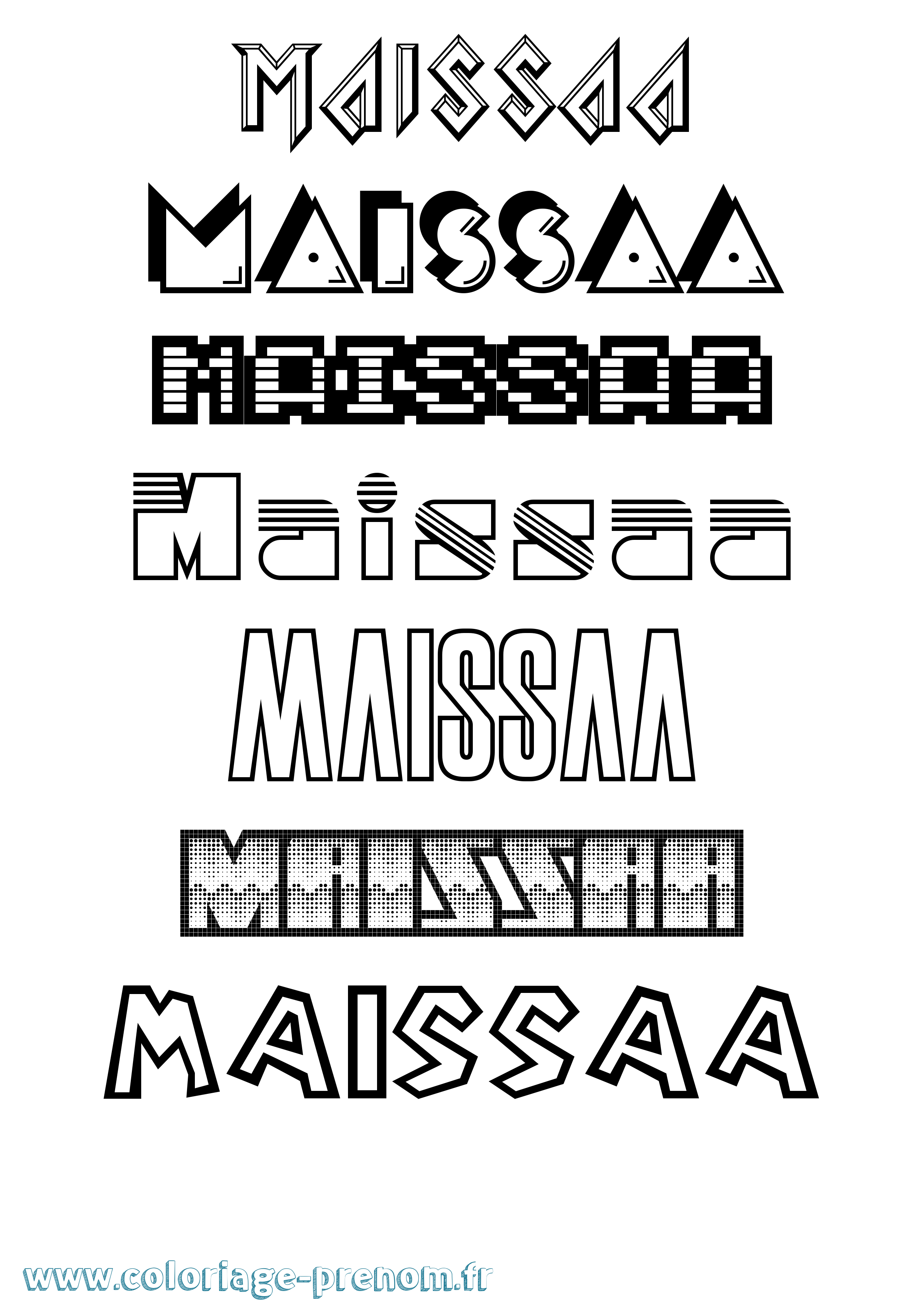 Coloriage Maissaa Jeux Vidéos Coloriage prénom Maissaa Jeux Vidéos