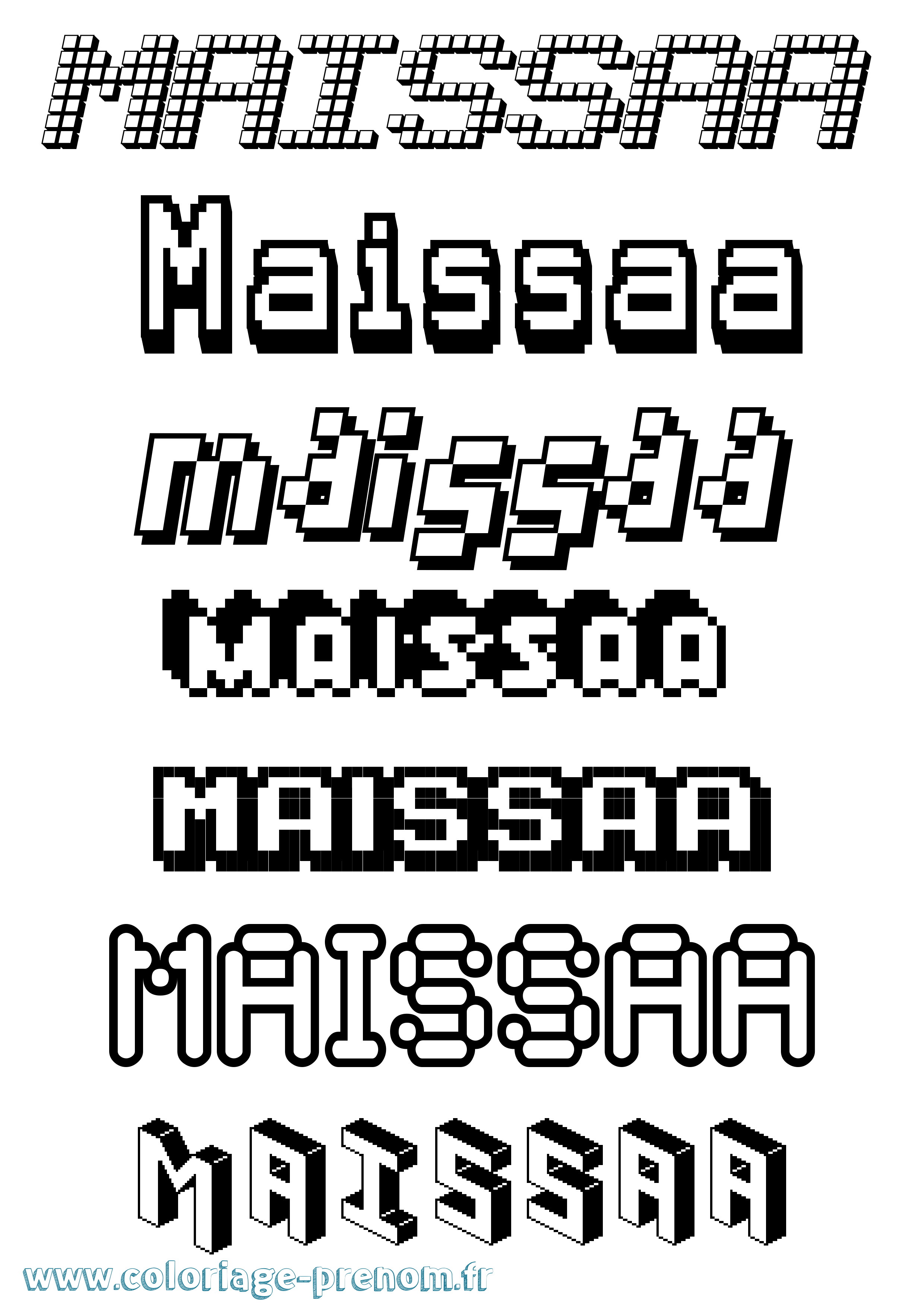 Coloriage Maissaa Pixel Coloriage prénom Maissaa Pixel