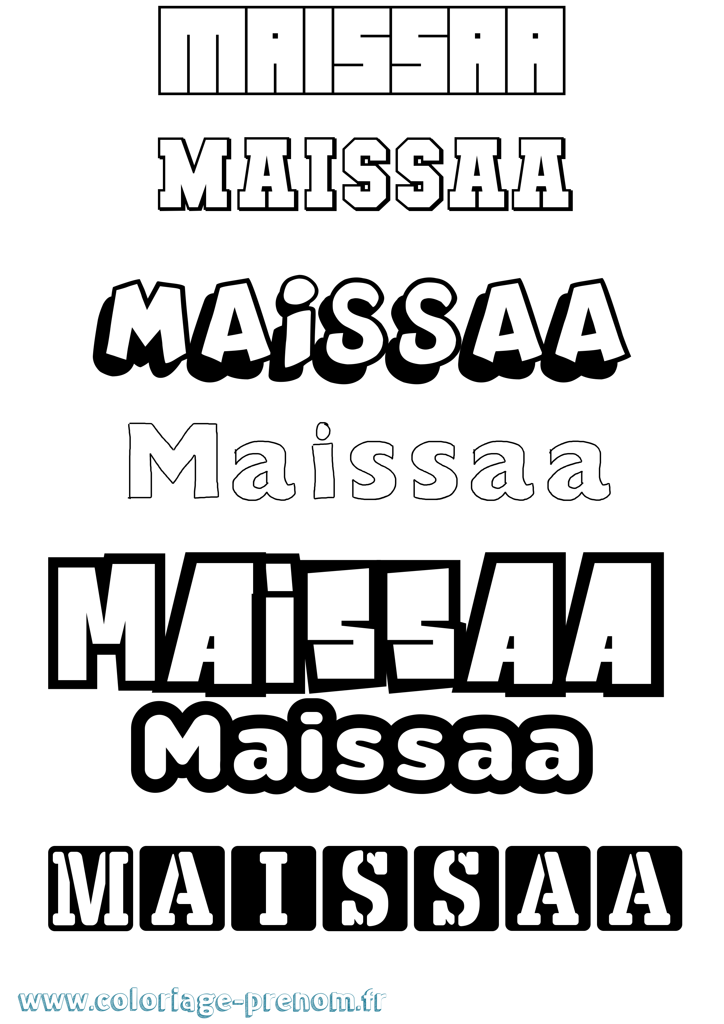 Coloriage Maissaa Simple Coloriage prénom Maissaa Simple