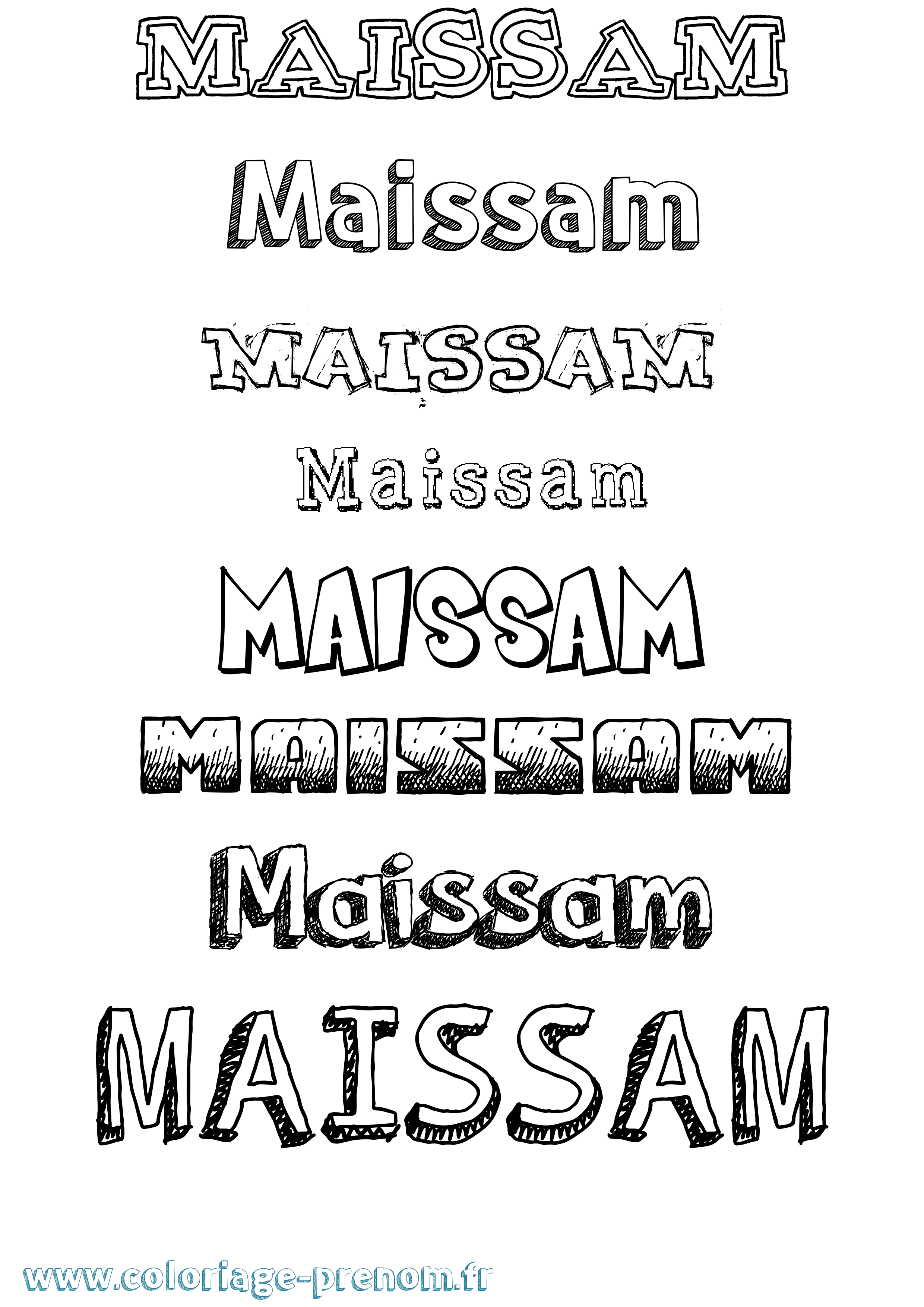 Coloriage Maissam Dessiné Coloriage prénom Maissam Dessiné