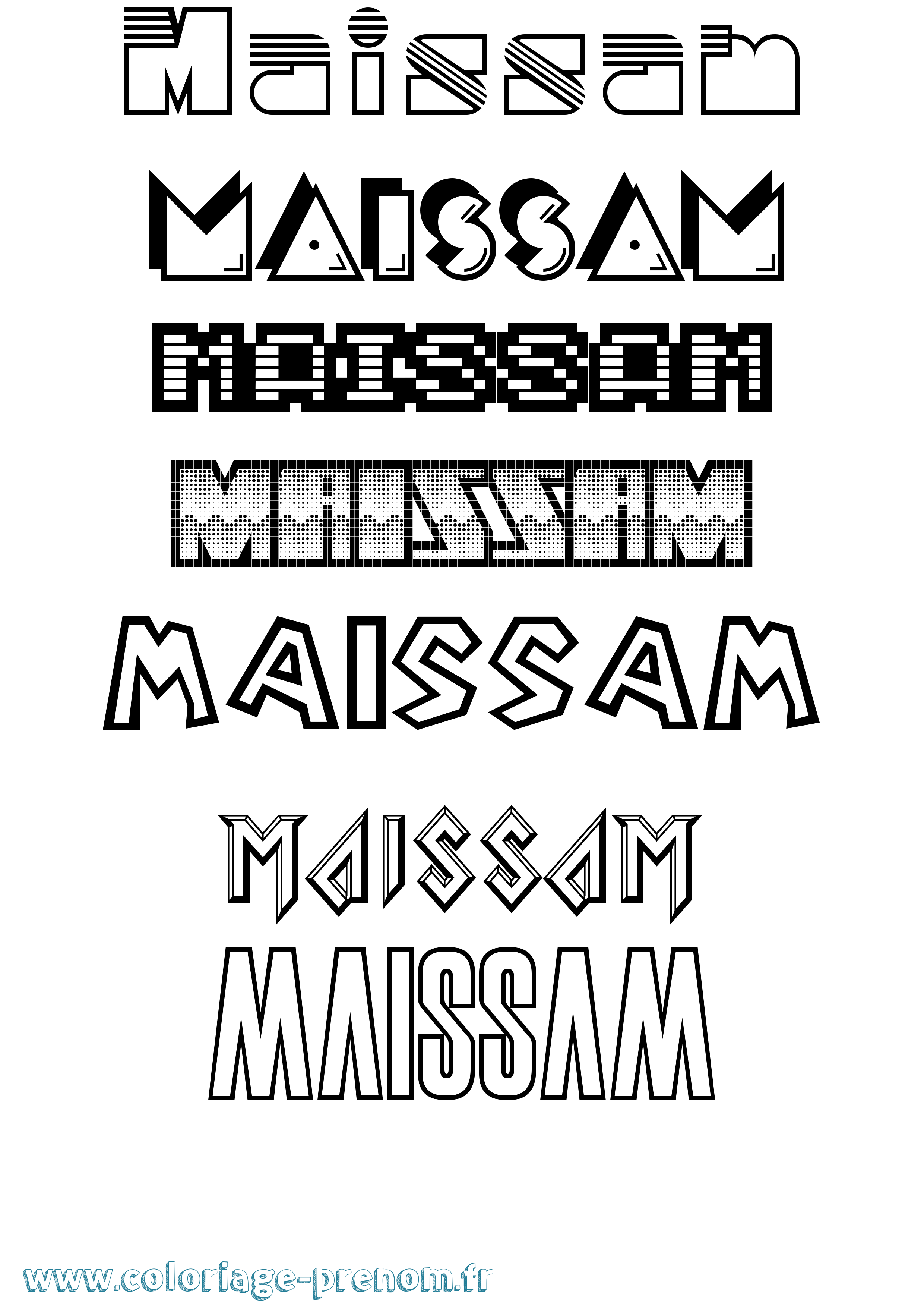 Coloriage Maissam Jeux Vidéos Coloriage prénom Maissam Jeux Vidéos
