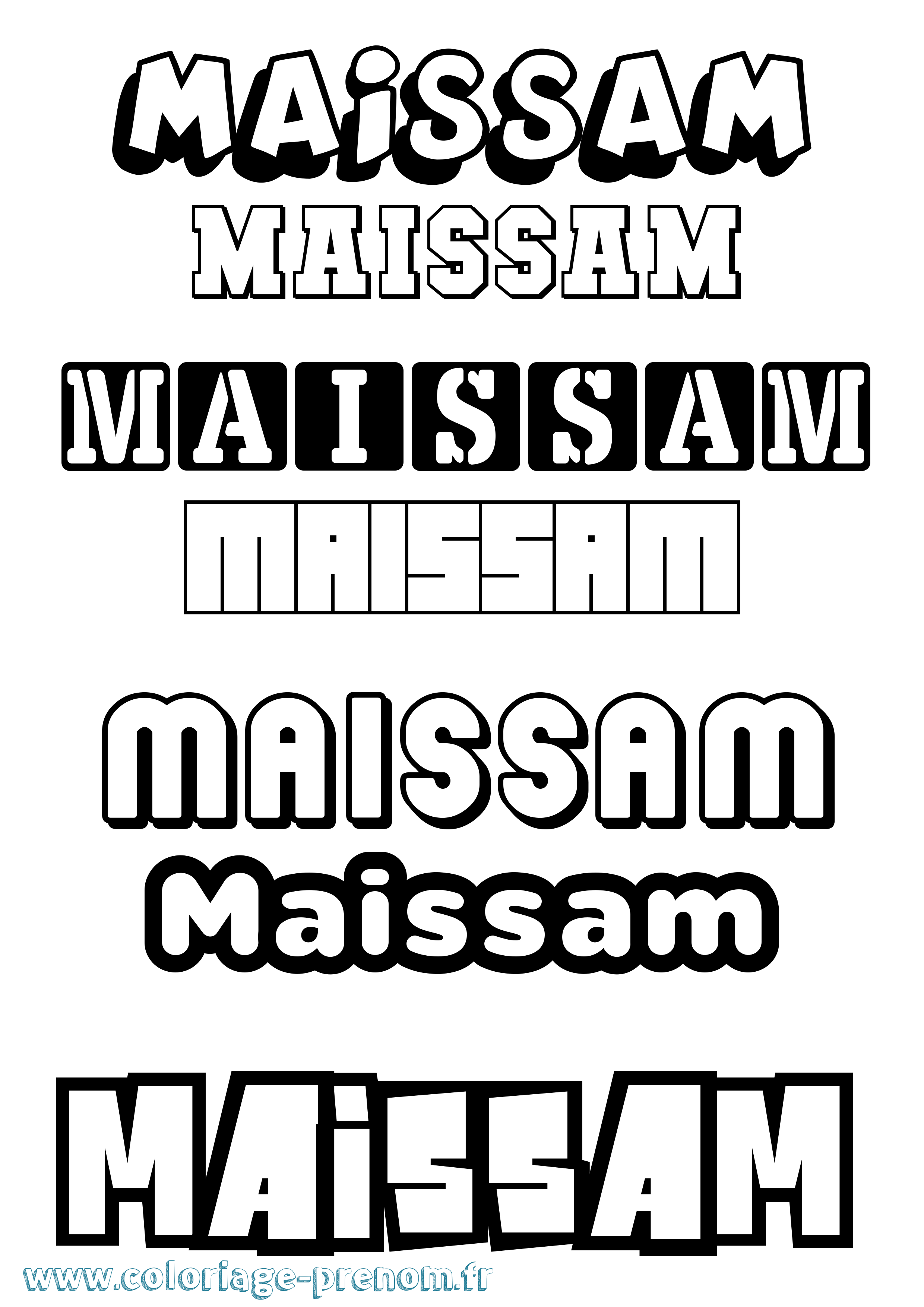 Coloriage Maissam Simple Coloriage prénom Maissam Simple