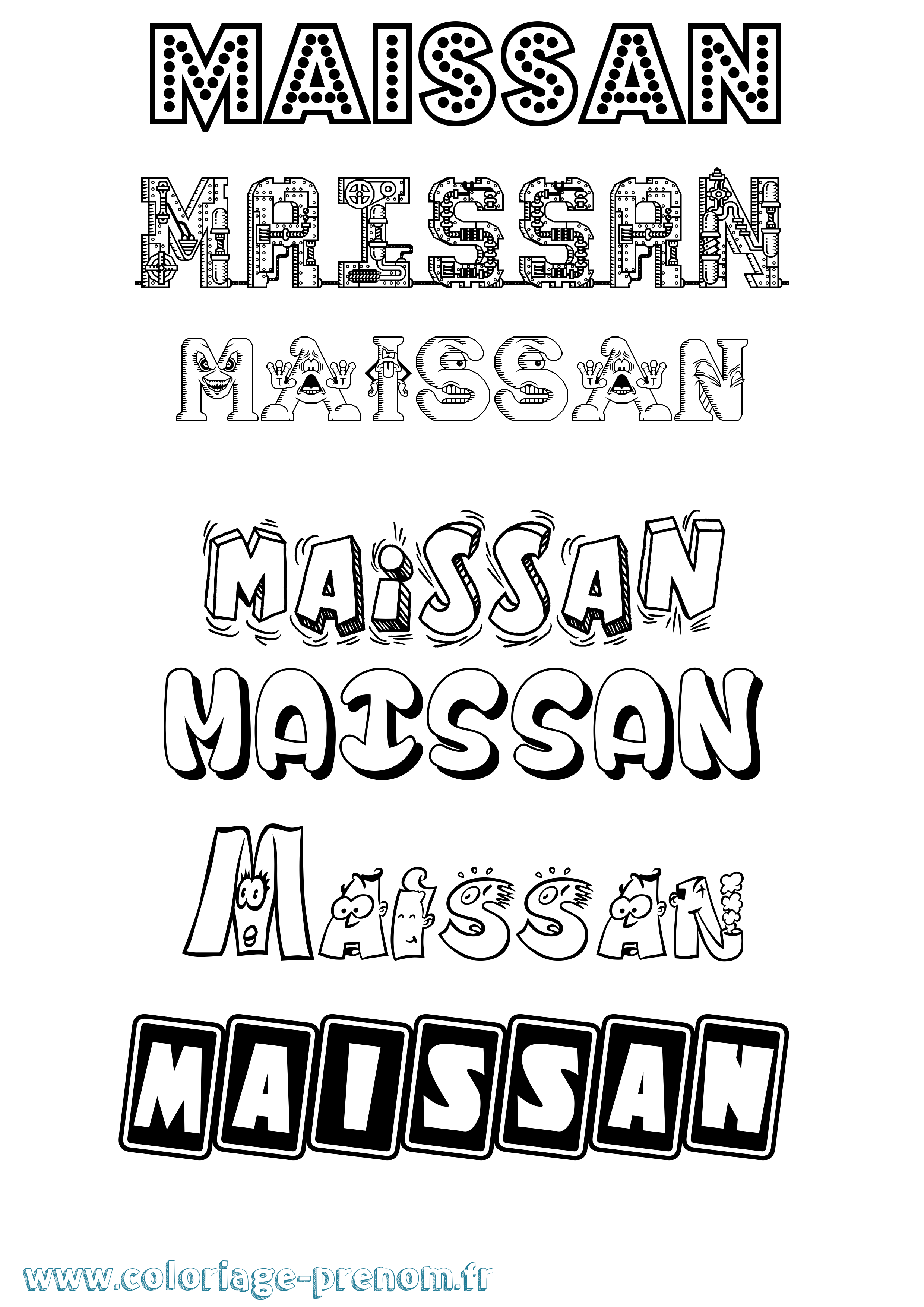 Coloriage Maissan Fun Coloriage prénom Maissan Fun