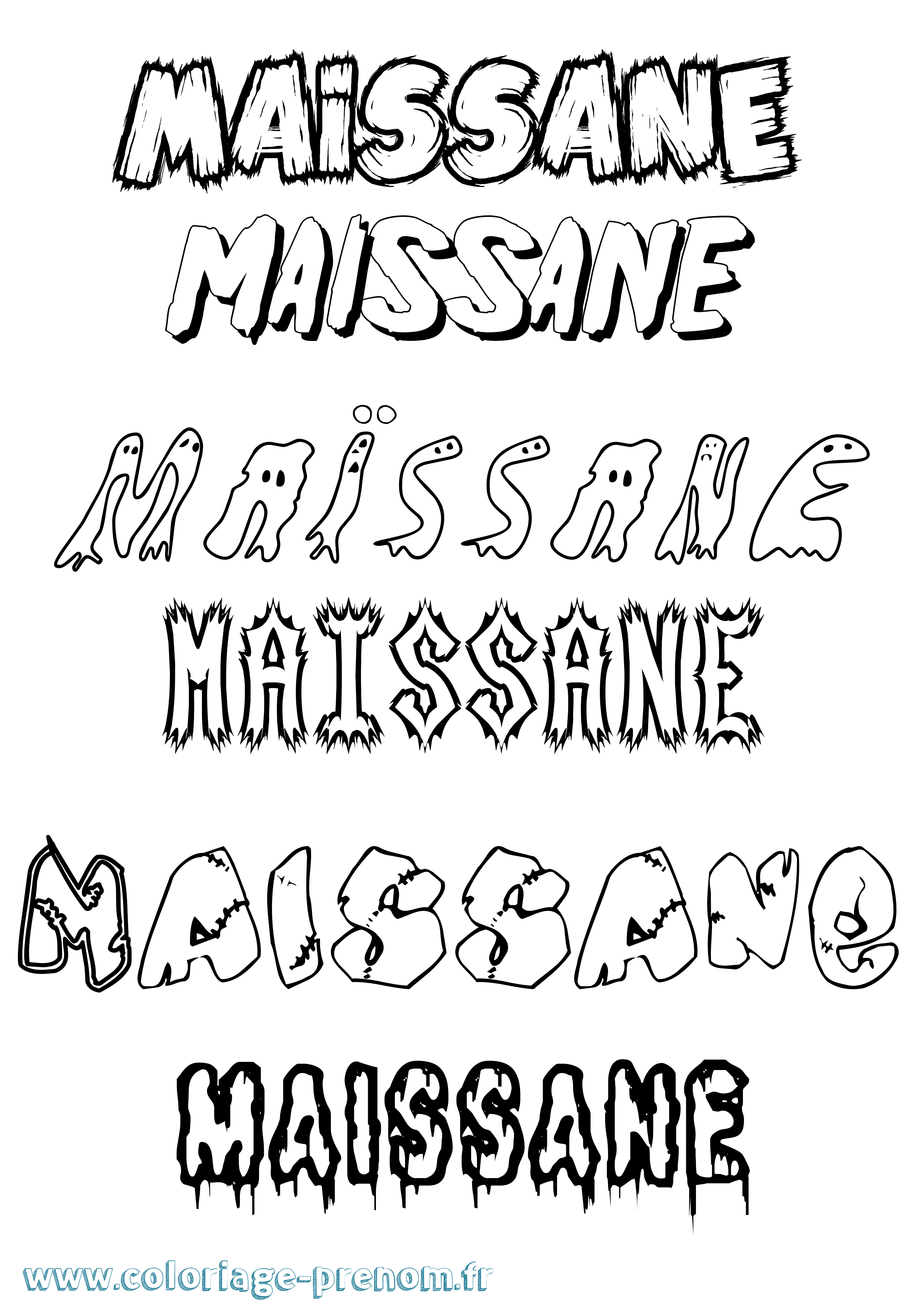 Coloriage Maïssane Frisson Coloriage prénom Maïssane Frisson