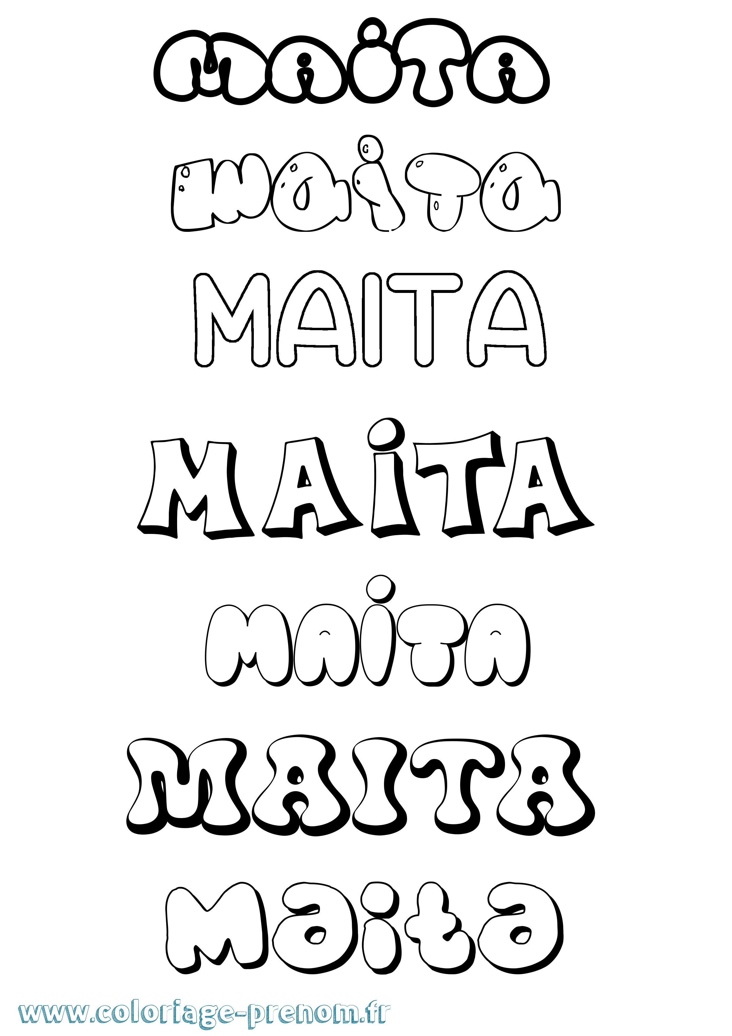 Coloriage Maita Bubble Coloriage prénom Maita Bubble