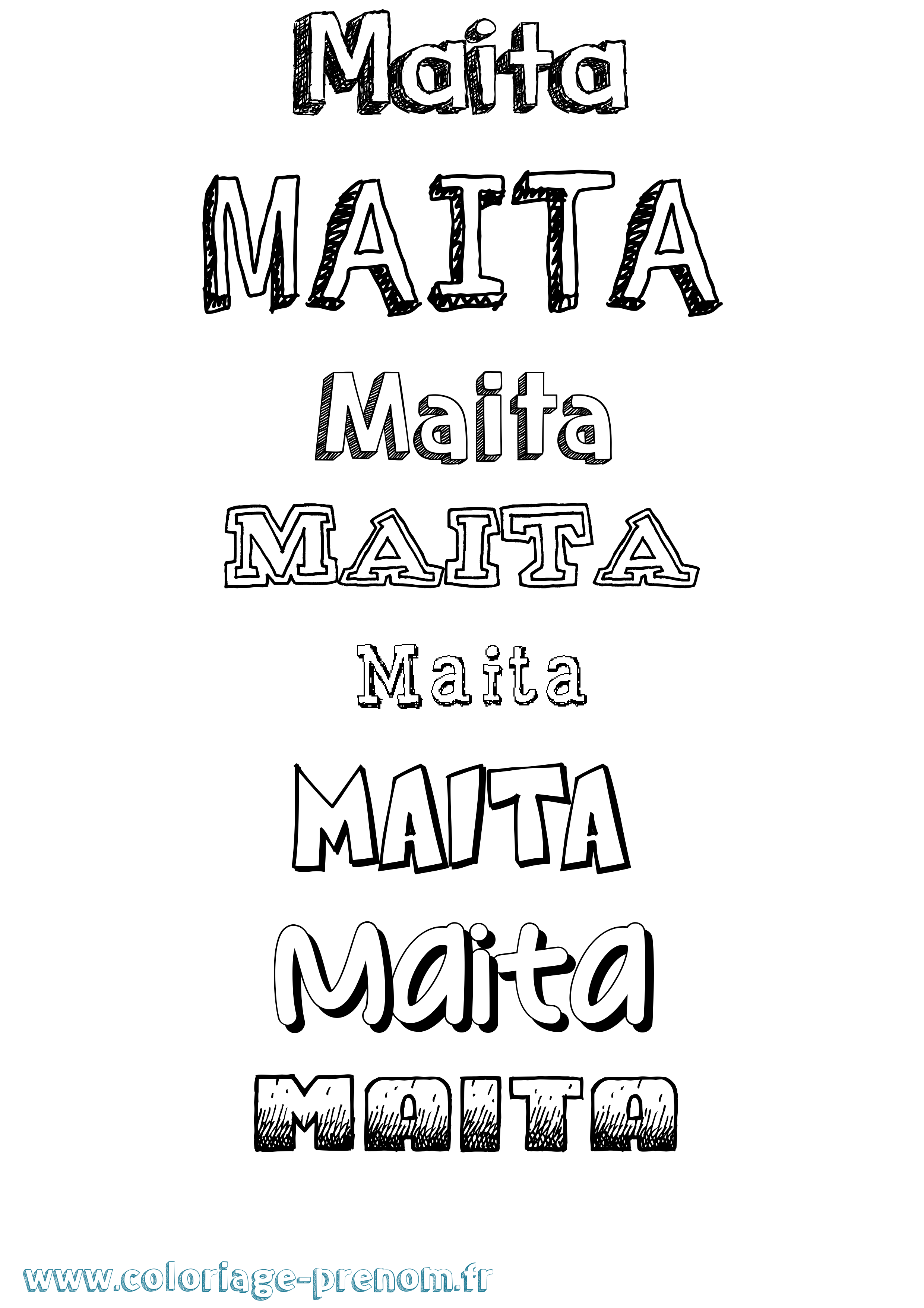 Coloriage Maita Dessiné Coloriage prénom Maita Dessiné