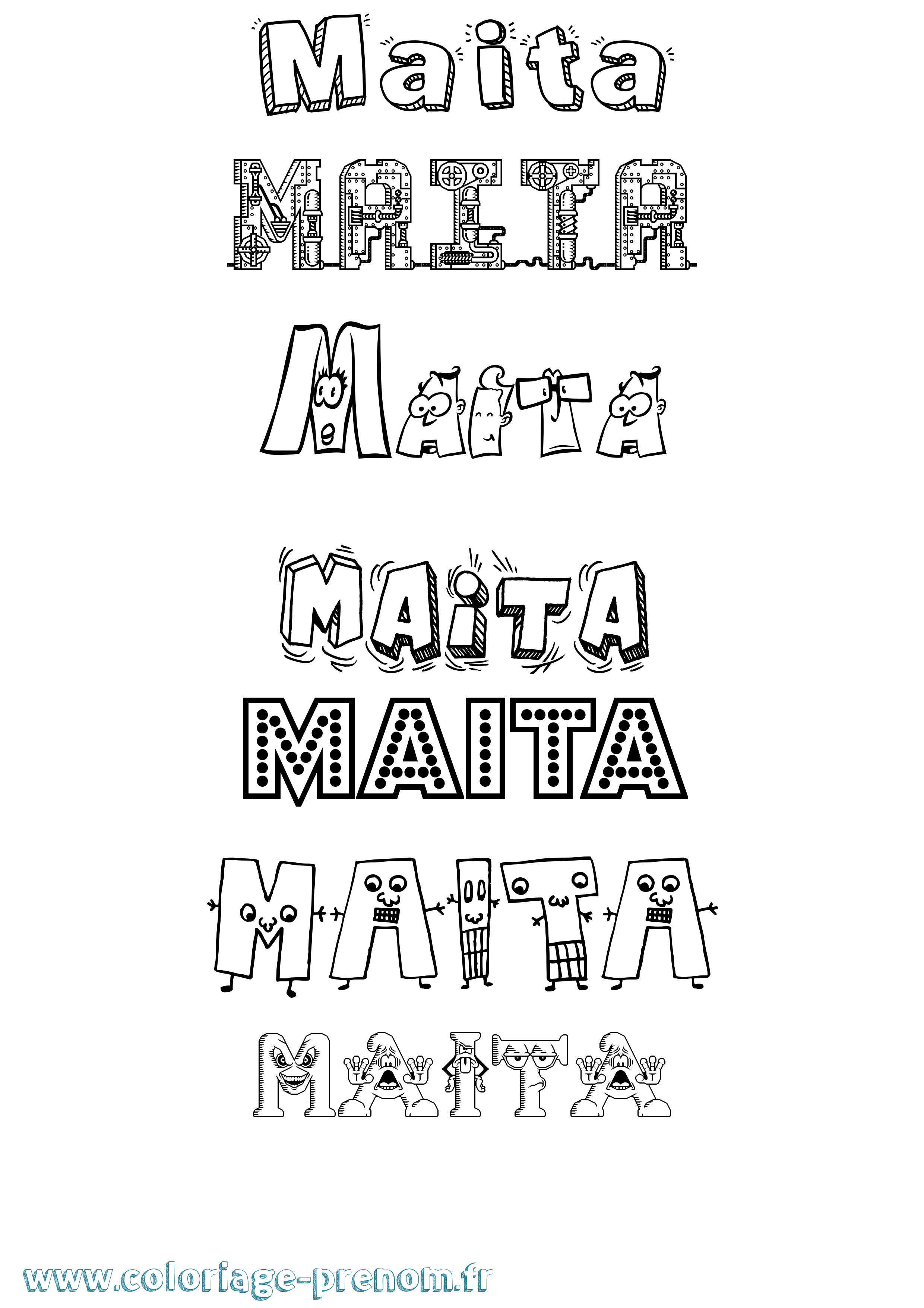 Coloriage Maita Fun Coloriage prénom Maita Fun