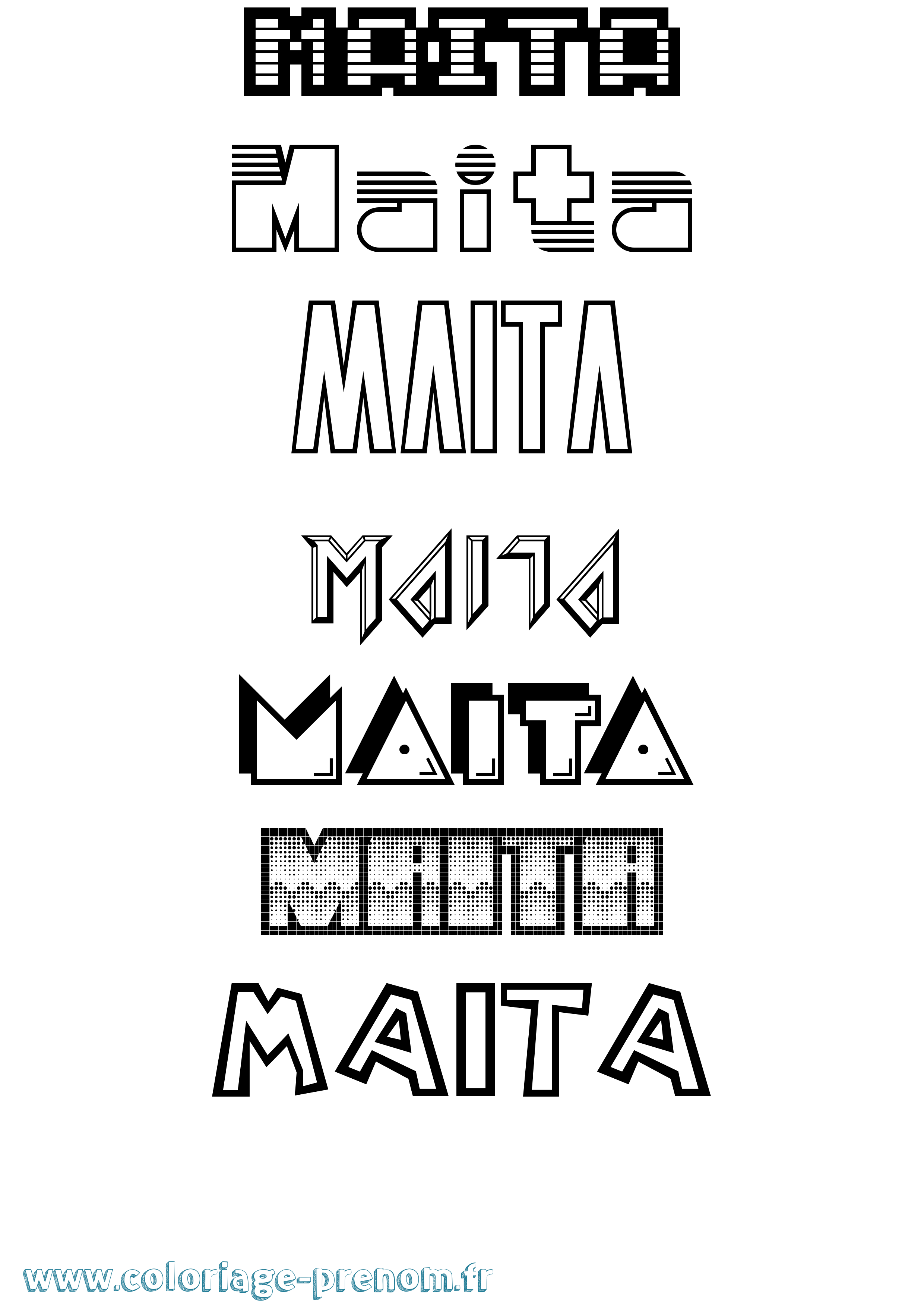 Coloriage Maita Jeux Vidéos Coloriage prénom Maita Jeux Vidéos