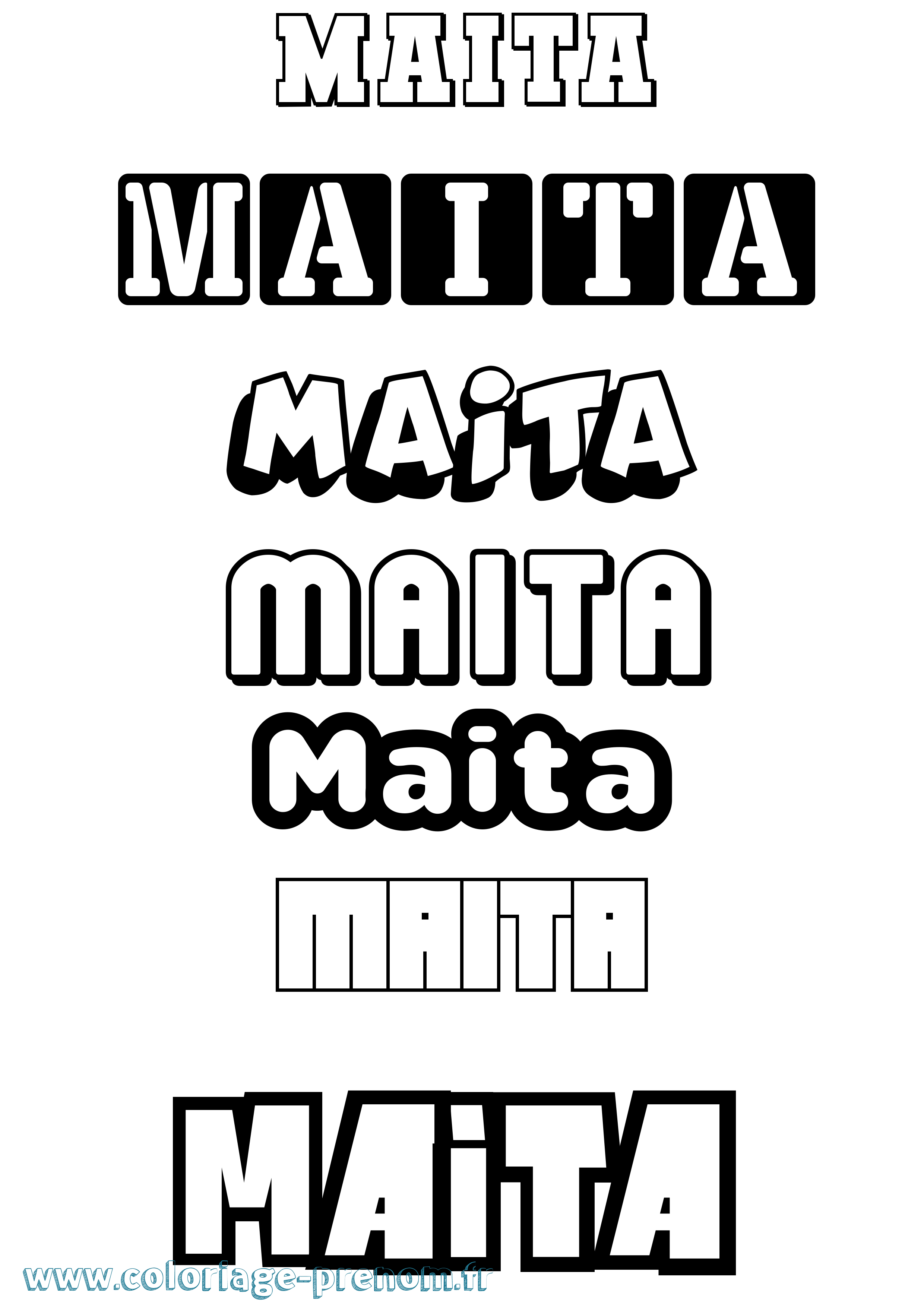Coloriage Maita Simple Coloriage prénom Maita Simple